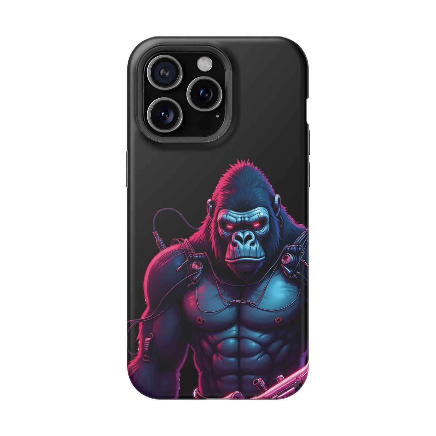 Cyber Primal Phone Case – Neon Power, Gorilla Strength