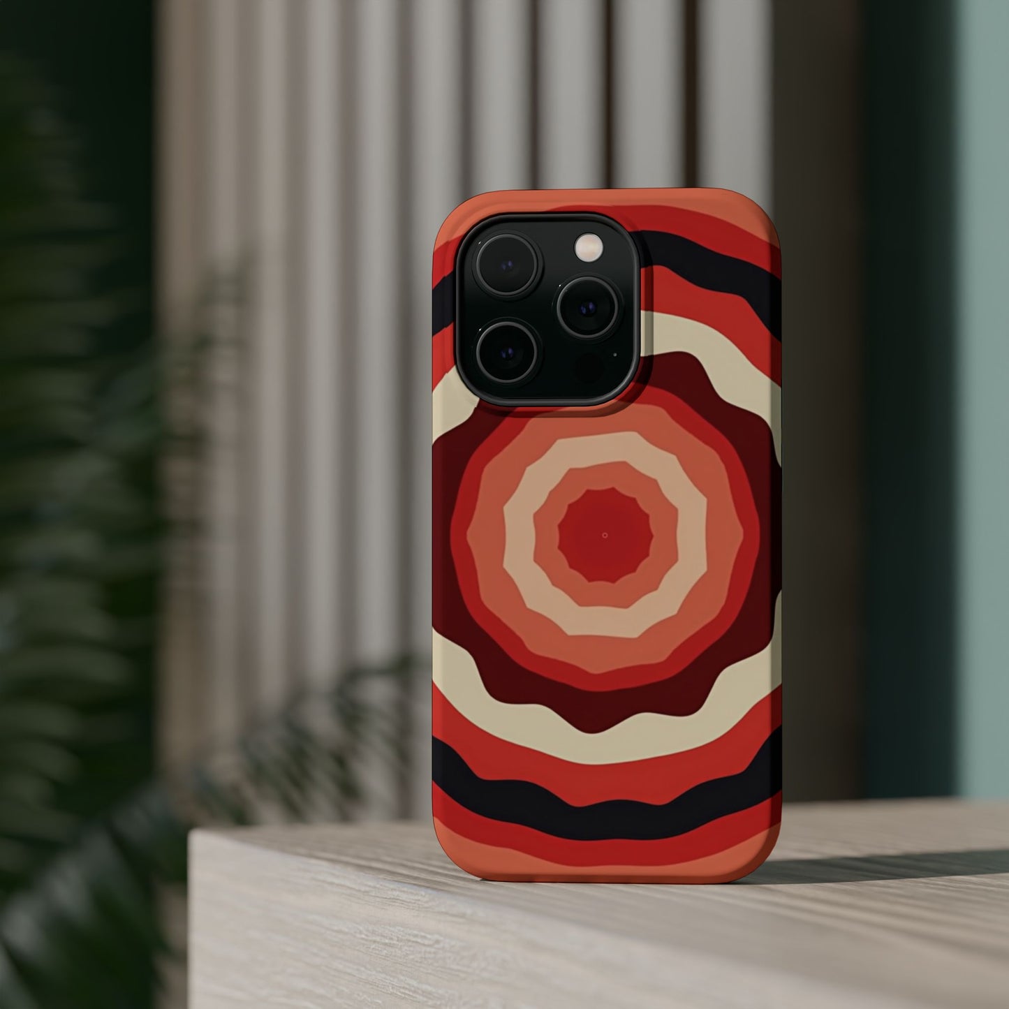 Retro Sunset iPhone Case - 70s Inspired Floral Design, Aesthetic Gift Idea