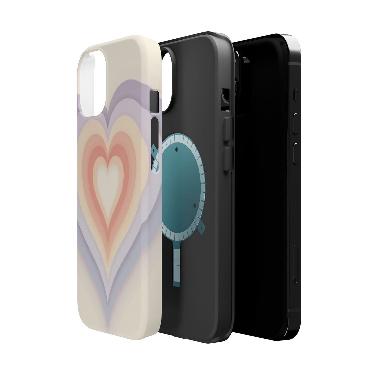 Radiant Heart iPhone Case - Pastel Layered Design - Cute Y2K Aesthetic Gift