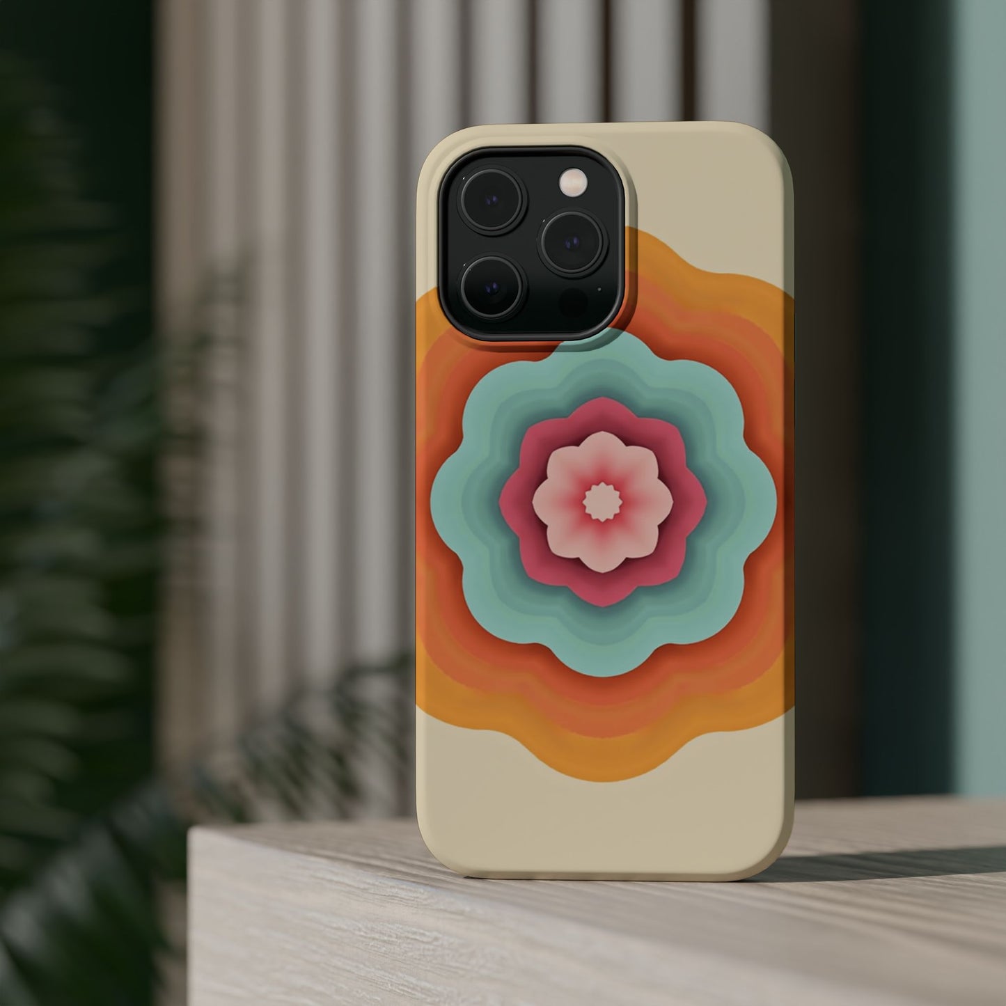 Retro Flower Phone Case - 70s Aesthetic iPhone Case, Vintage Gift Idea, Layered Floral Design