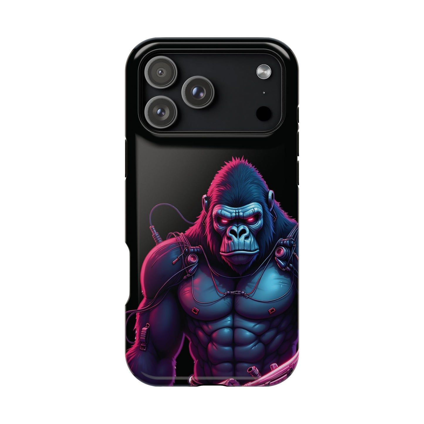 Cyber Primal Phone Case – Neon Power, Gorilla Strength