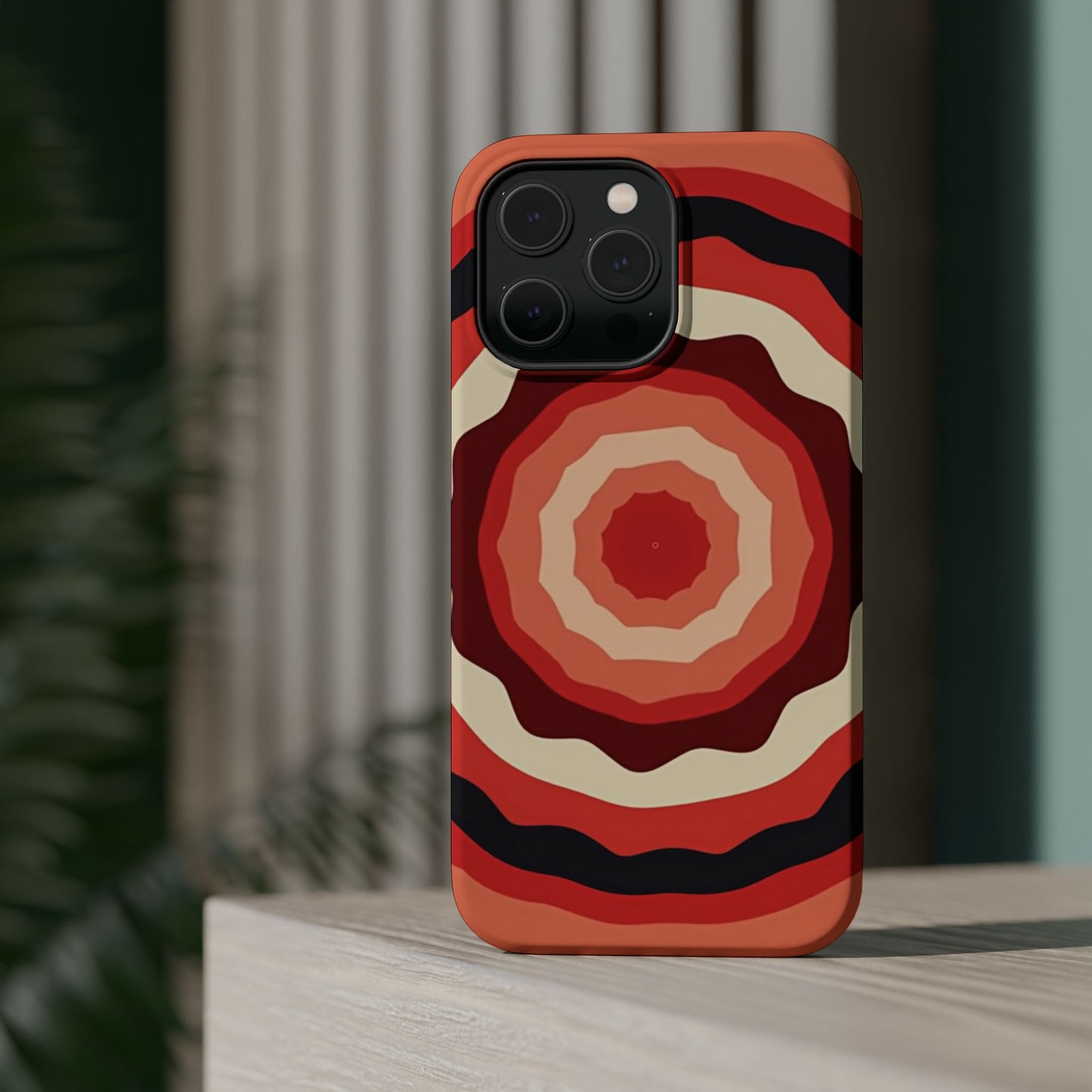 Retro Sunset iPhone Case - 70s Inspired Floral Design, Aesthetic Gift Idea