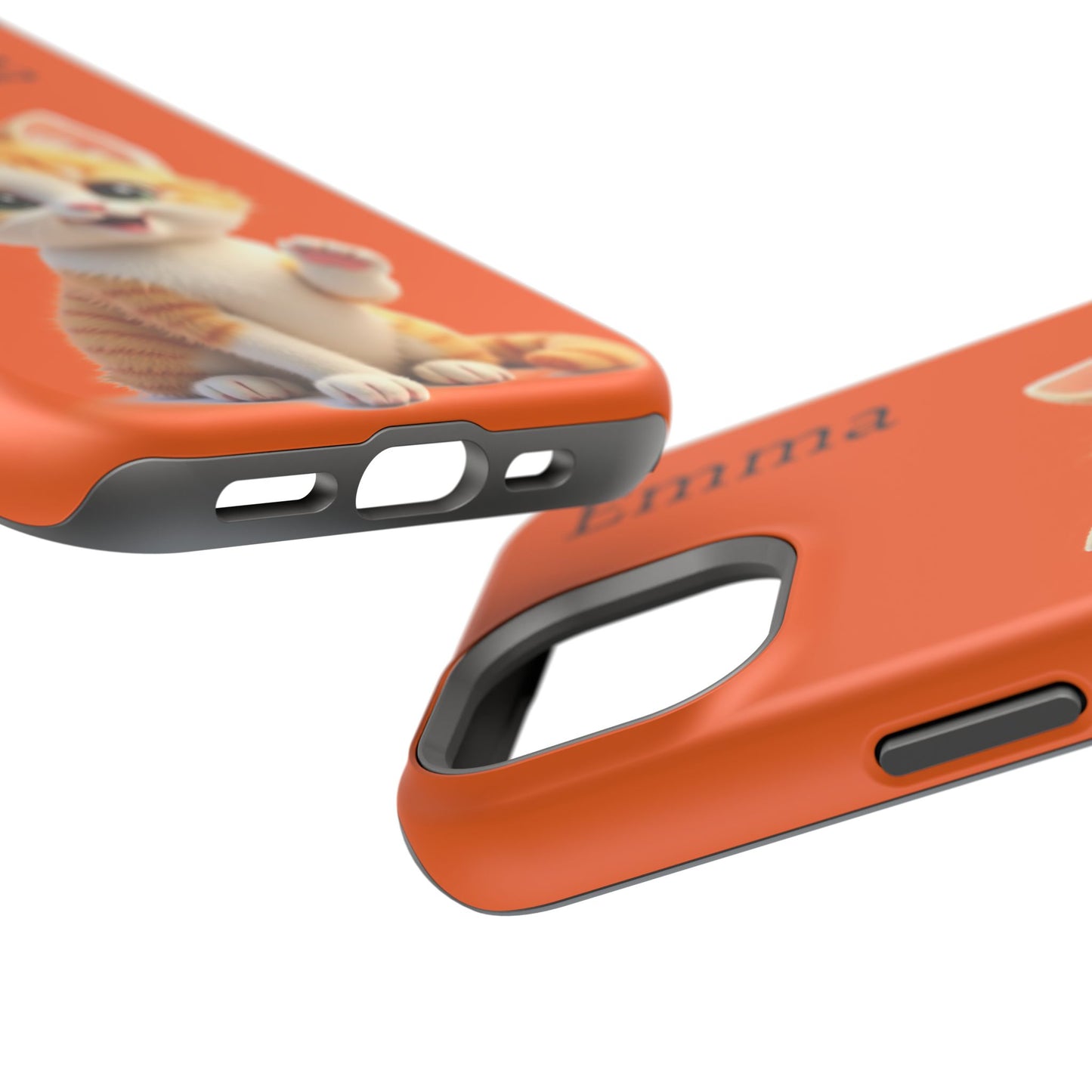 Personalized Orange Tabby Cat Phone Case - Custom Name Gift for Cat Lovers | Kawaii Kitten Cases for Girls & Women