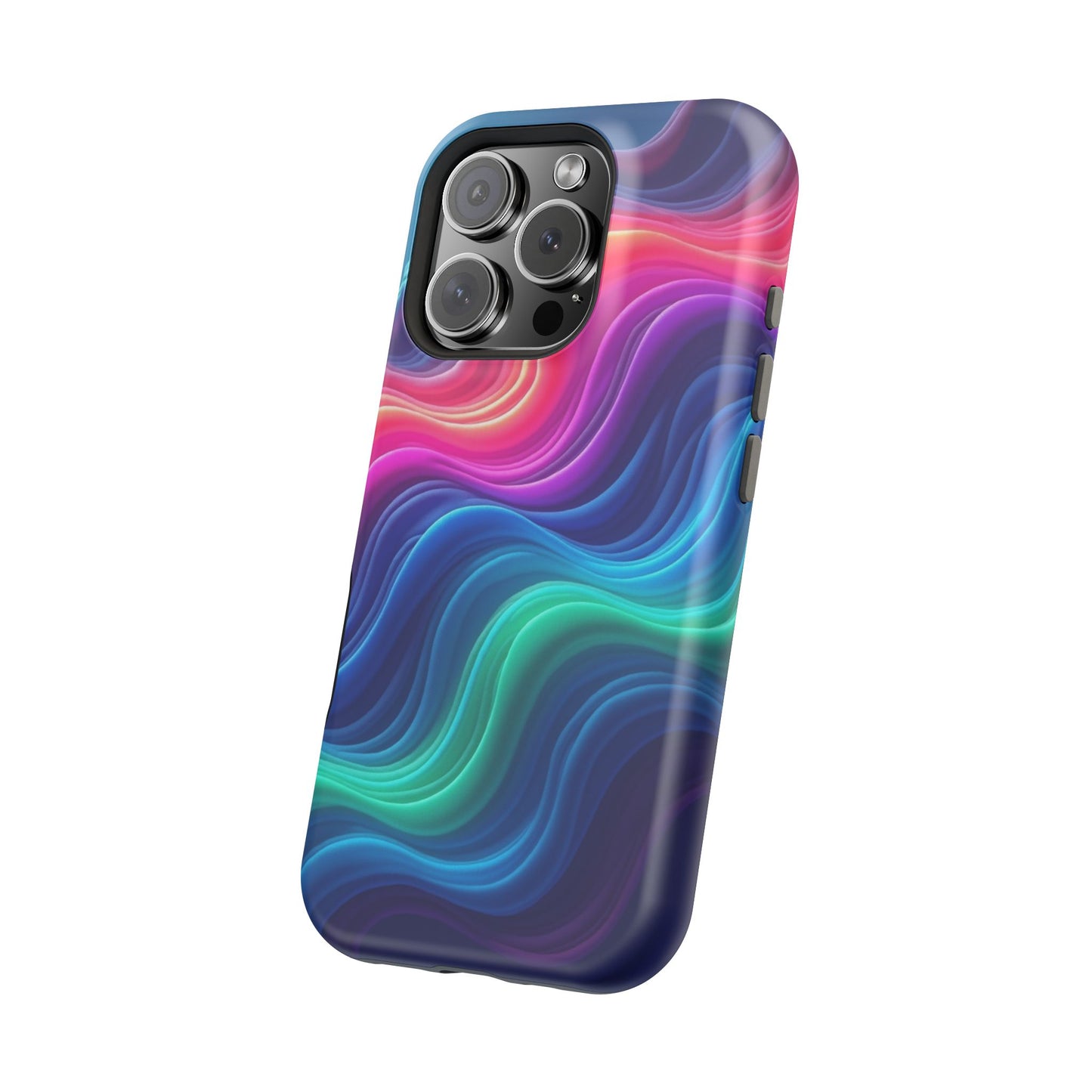 Neon Wave Phone Case - Aesthetic Glowing Design | iPhone 14-17 Cases | Trendy Gifts for Her, Rave Accessory