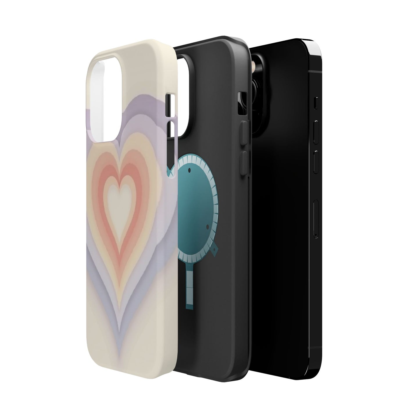 Radiant Heart iPhone Case - Pastel Layered Design - Cute Y2K Aesthetic Gift