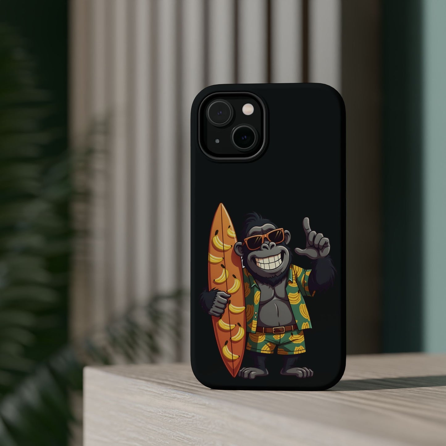 Banana Vibes Surf Gorilla Phone Case β Tropical Chill Meets Jungle Fun