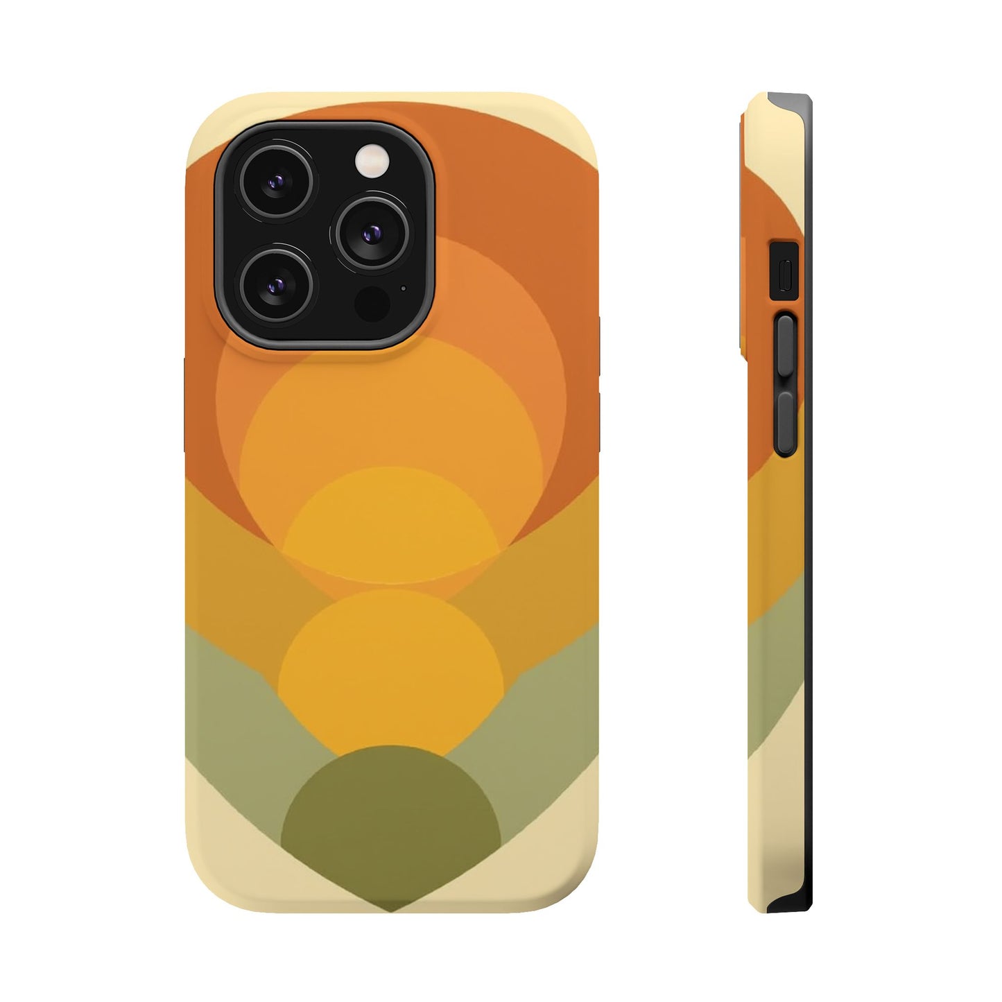 70s Sunburst Phone Case - Vintage Aesthetic iPhone Case, Retro Gift Idea, Brown Orange Design