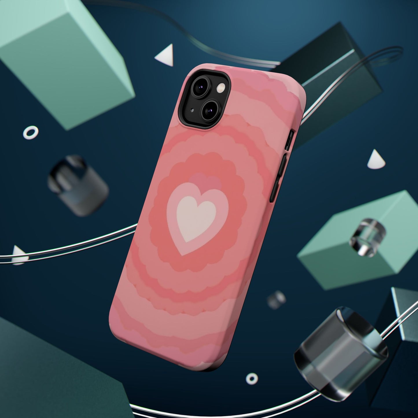 Heart Ripple iPhone Case - Cute Pink Aesthetic - Kawaii Gift for Her