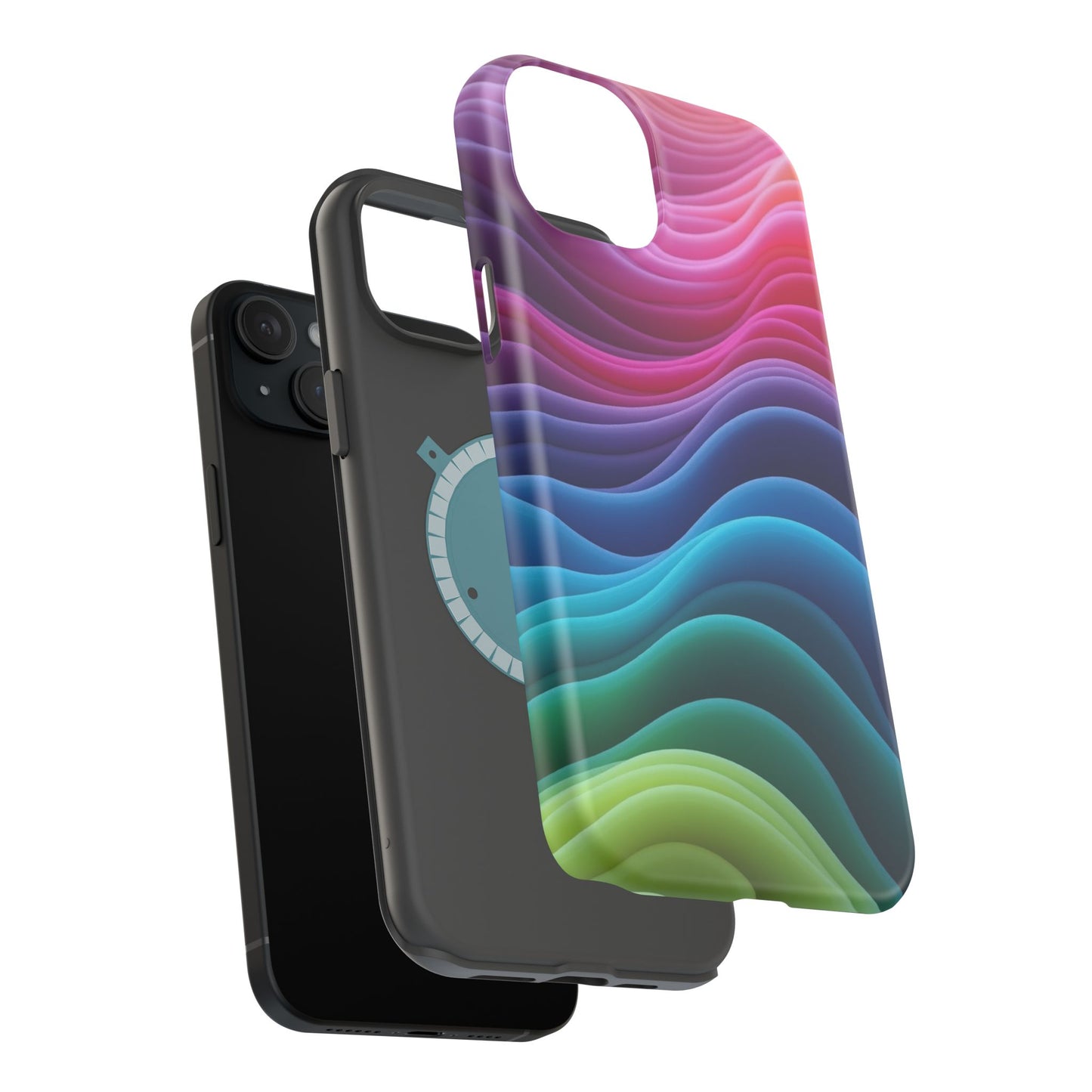 Colorful Wave Phone Case - Aesthetic iPhone Case | Rainbow Ripple Design | Trendy Gifts for Her | Unique Art Print