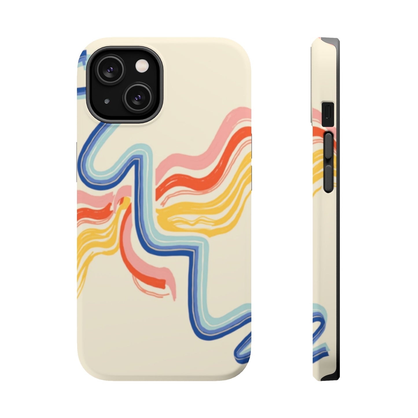 Retro Wave iPhone Case - Aesthetic Streamline Design, Trendy Gift Idea
