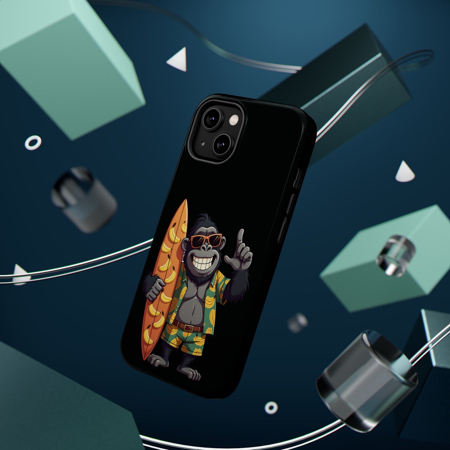 Banana Vibes Surf Gorilla Phone Case β Tropical Chill Meets Jungle Fun