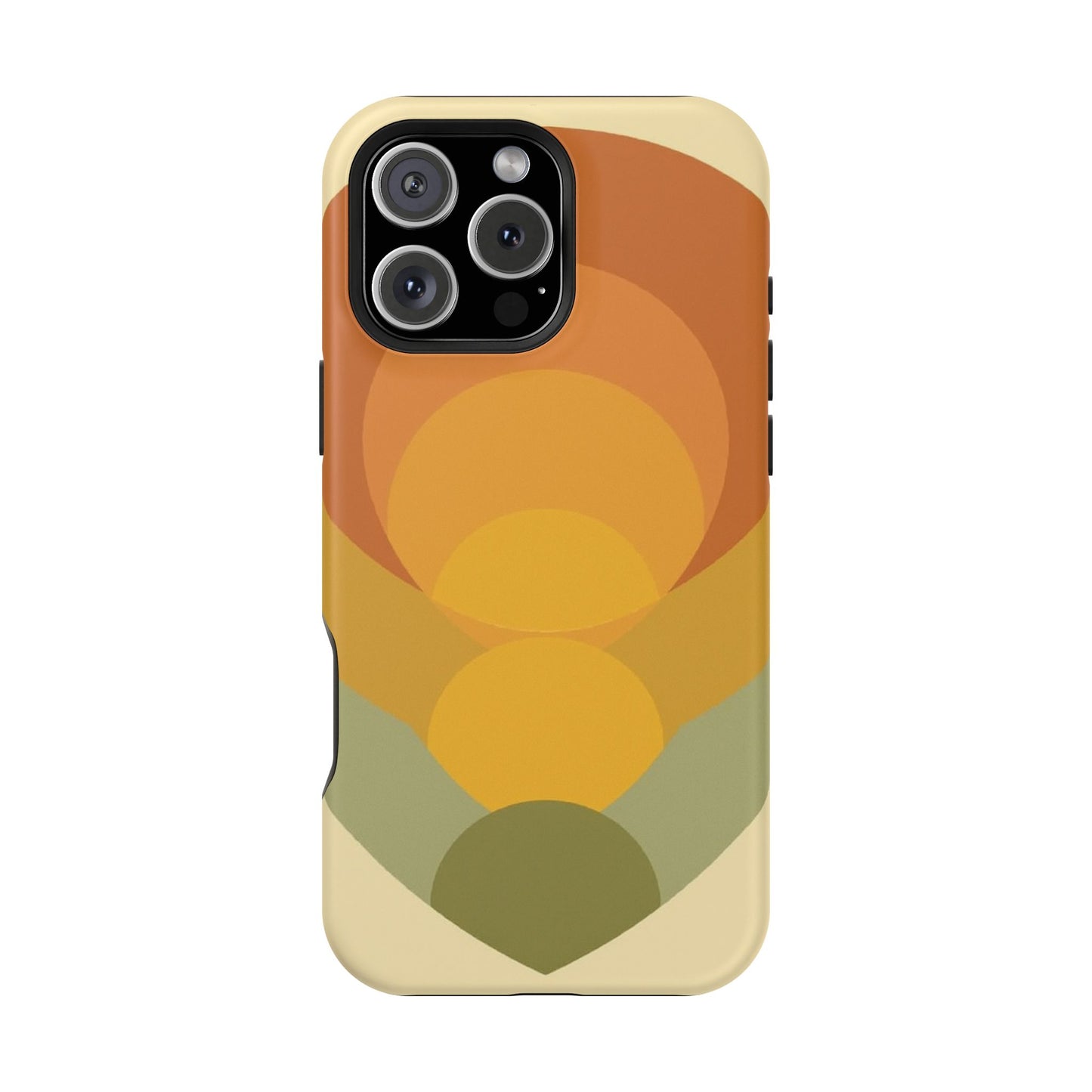 70s Sunburst Phone Case - Vintage Aesthetic iPhone Case, Retro Gift Idea, Brown Orange Design