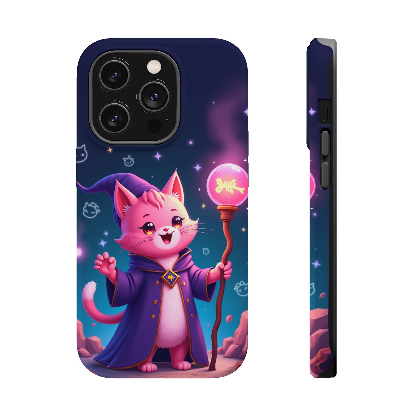 Magical Cat Sorcerer iPhone Case - Cute Fantasy Gift for Cat Lovers