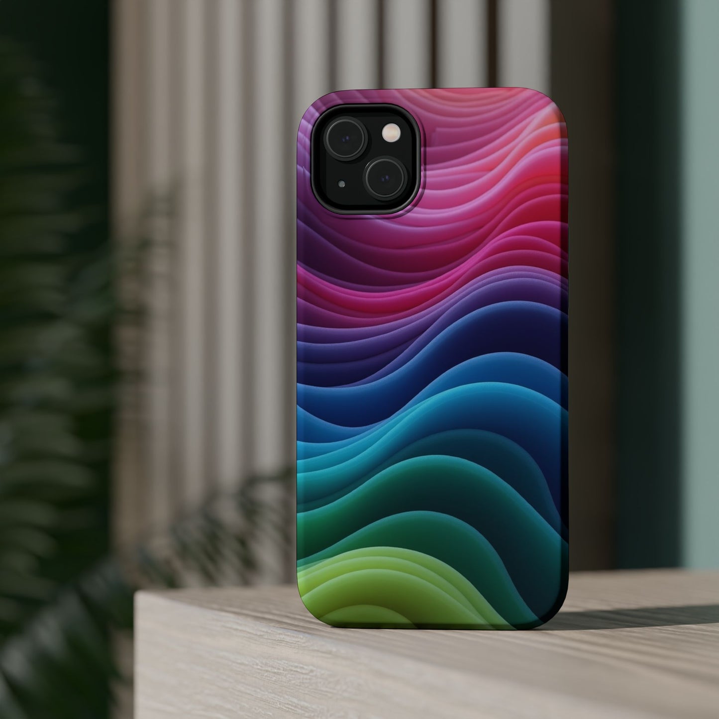 Colorful Wave Phone Case - Aesthetic iPhone Case | Rainbow Ripple Design | Trendy Gifts for Her | Unique Art Print