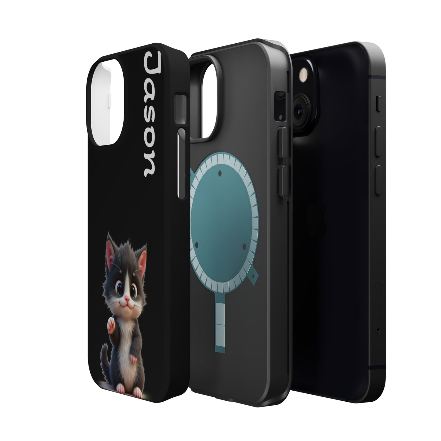 Personalized Kitten Phone Case - Custom Name Cat Lover Gift | Cute Black iPhone Cases for Women & Girls