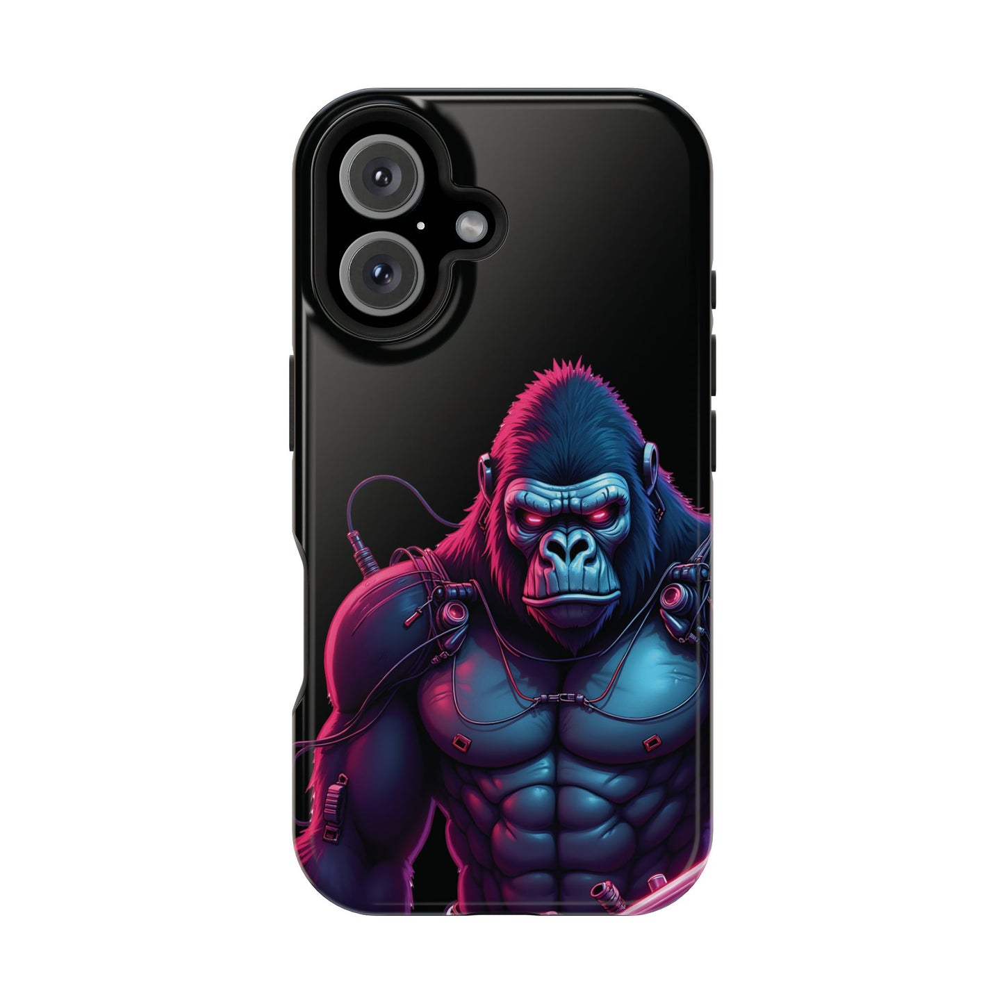 Cyber Primal Phone Case – Neon Power, Gorilla Strength