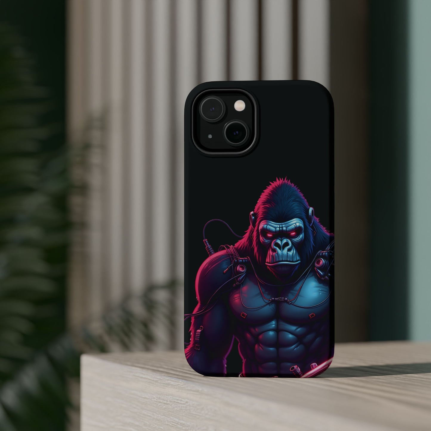 Cyber Primal Phone Case – Neon Power, Gorilla Strength