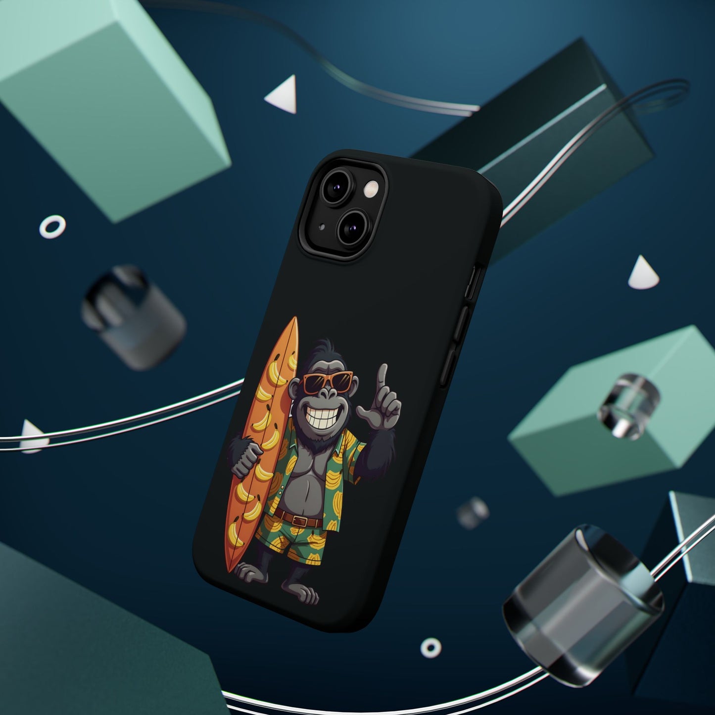 Banana Vibes Surf Gorilla Phone Case β Tropical Chill Meets Jungle Fun