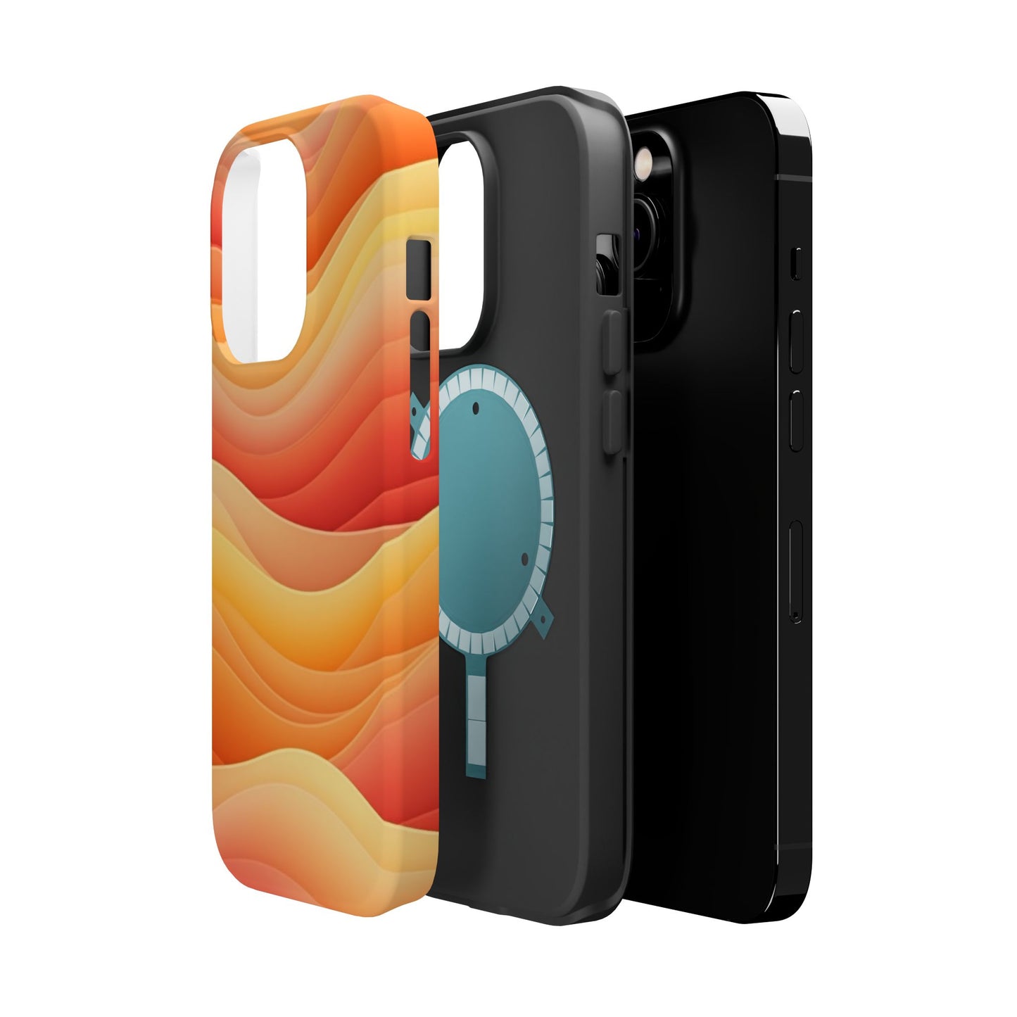 Sunset Wave Phone Case - Aesthetic Orange iPhone Case, Golden Hour Gift Idea, Trendy Beach Vibes