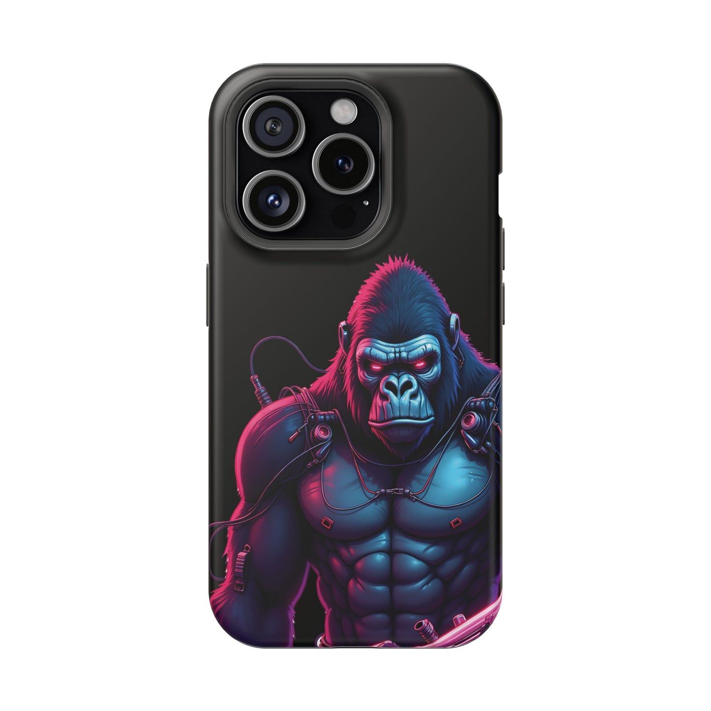 Cyber Primal Phone Case – Neon Power, Gorilla Strength