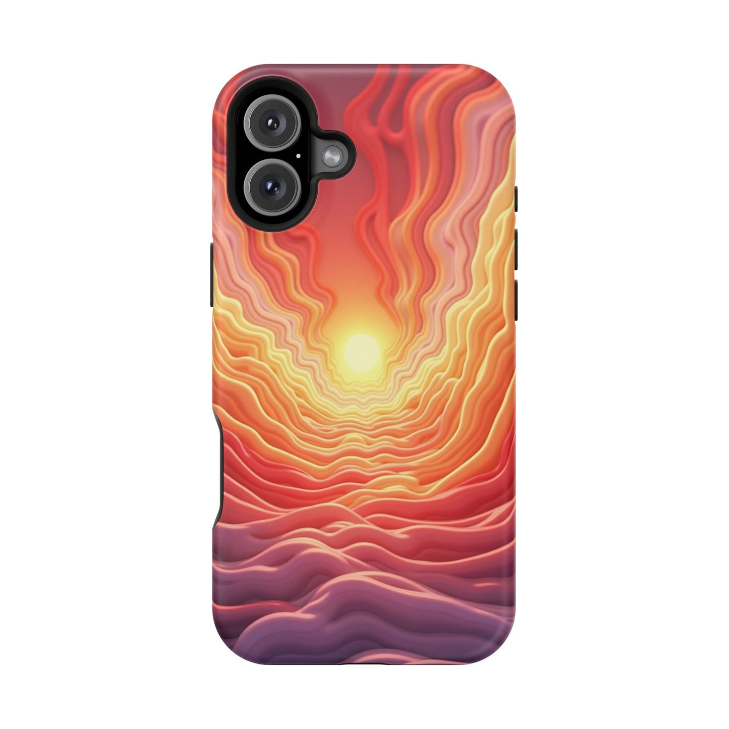 Golden Glow iPhone Case - Sunset Landscape Design, Aesthetic Gift Idea