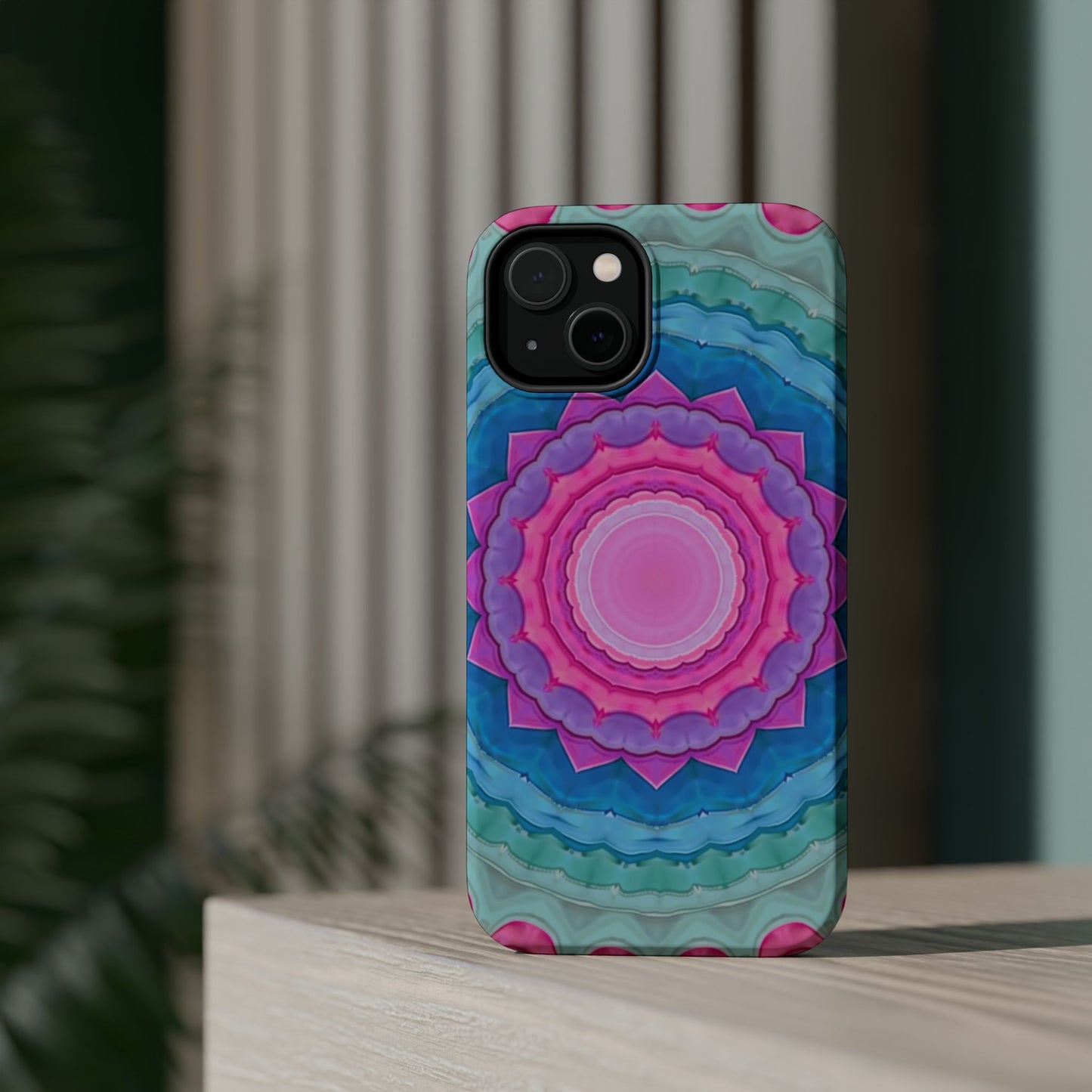Rippled Radiance iPhone Case - Abstract Pink Floral Design, Aesthetic Gift Idea