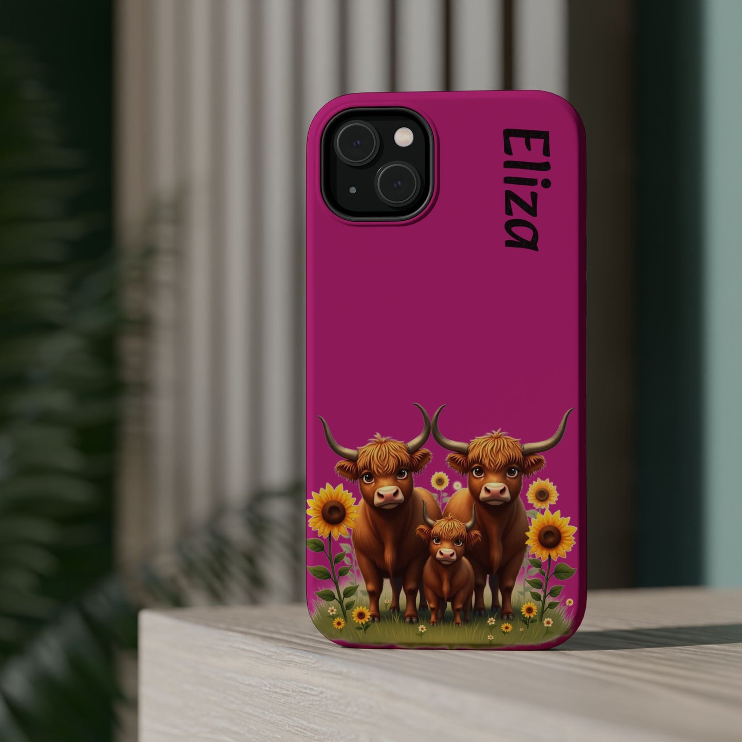 Highland Cow Phone Case - Personalized Custom Name | Cute Farm Animal Gift | iPhone Cases for Women & Girls