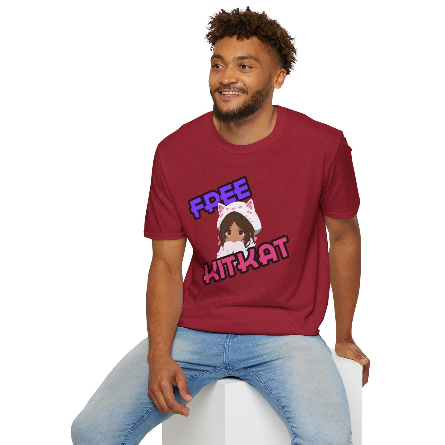 "Free KitKat" Anime Girl T-Shirt β Cute Kawaii Cat Hoodie Design