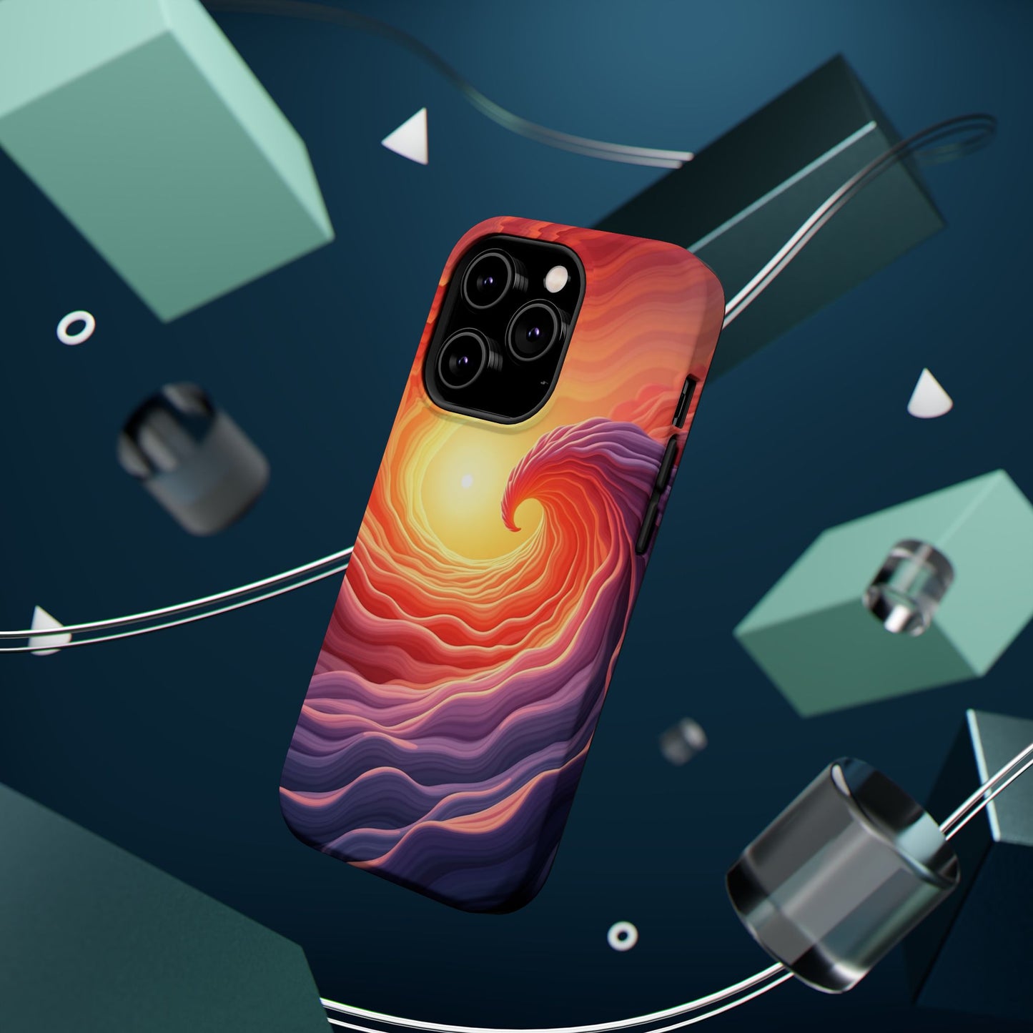 Sunburst Wave iPhone Case - Ocean Sunset Design, Aesthetic Beach Gift Idea