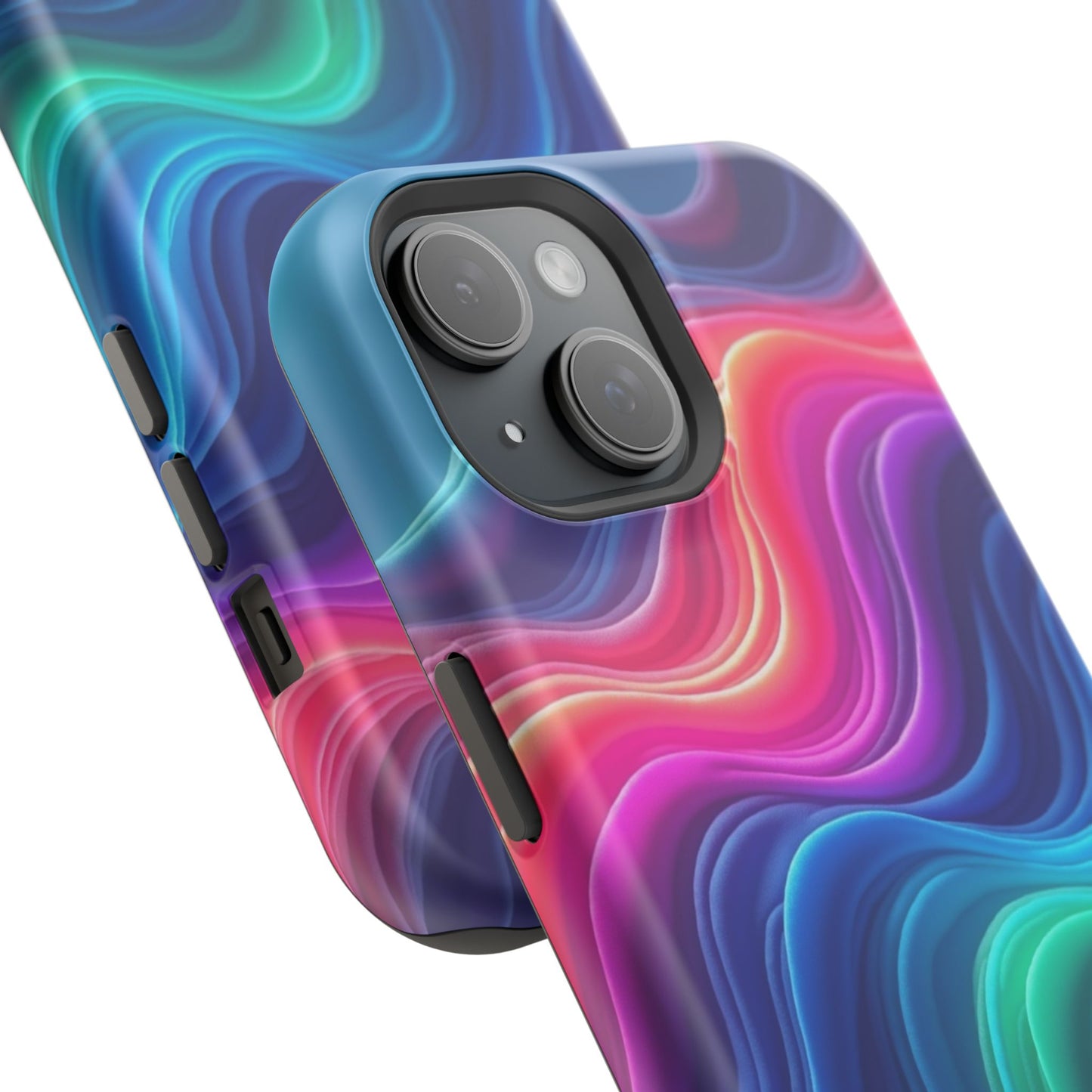 Neon Wave Phone Case - Aesthetic Glowing Design | iPhone 14-17 Cases | Trendy Gifts for Her, Rave Accessory