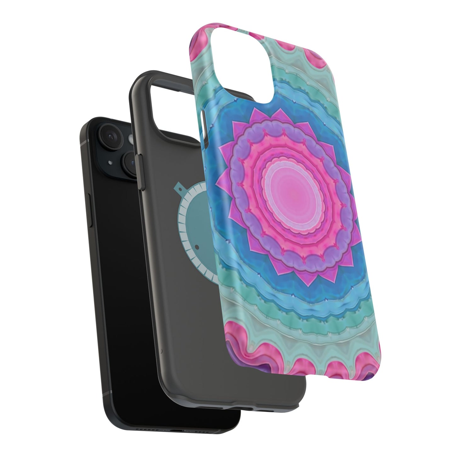 Rippled Radiance iPhone Case - Abstract Pink Floral Design, Aesthetic Gift Idea