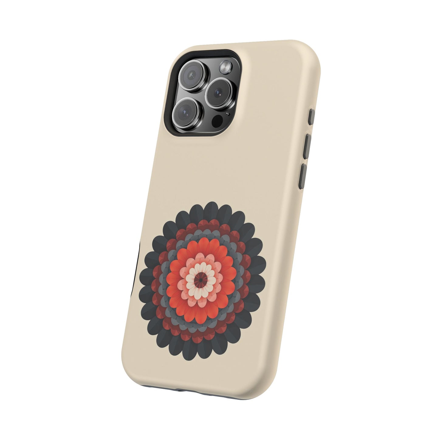 Red & Black Mandala iPhone Case - Bohemian Flower Design, Aesthetic Gift Idea