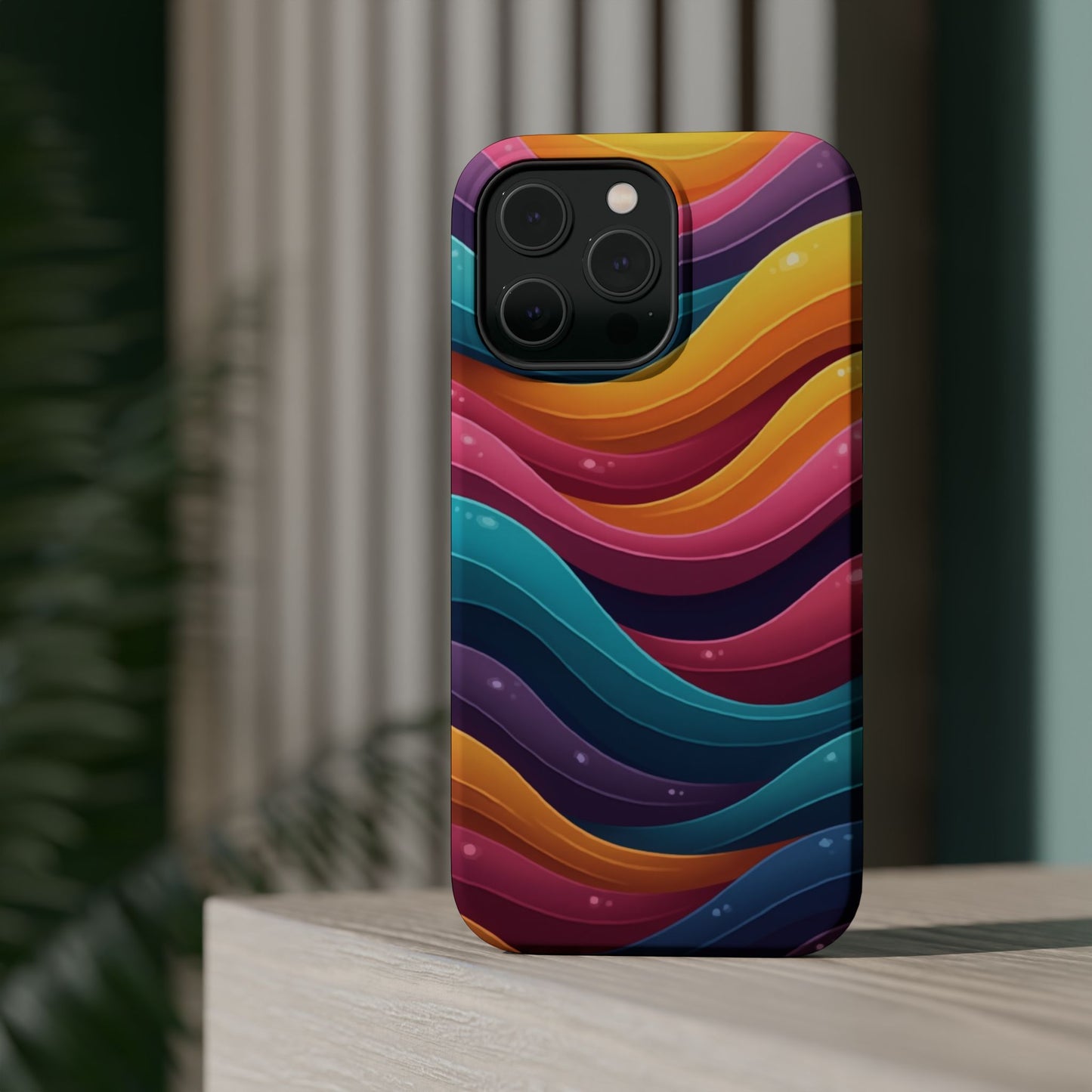 Colorful Wave Phone Case - Aesthetic iPhone Case, Bright Gift Idea, Trendy Summer Accessory