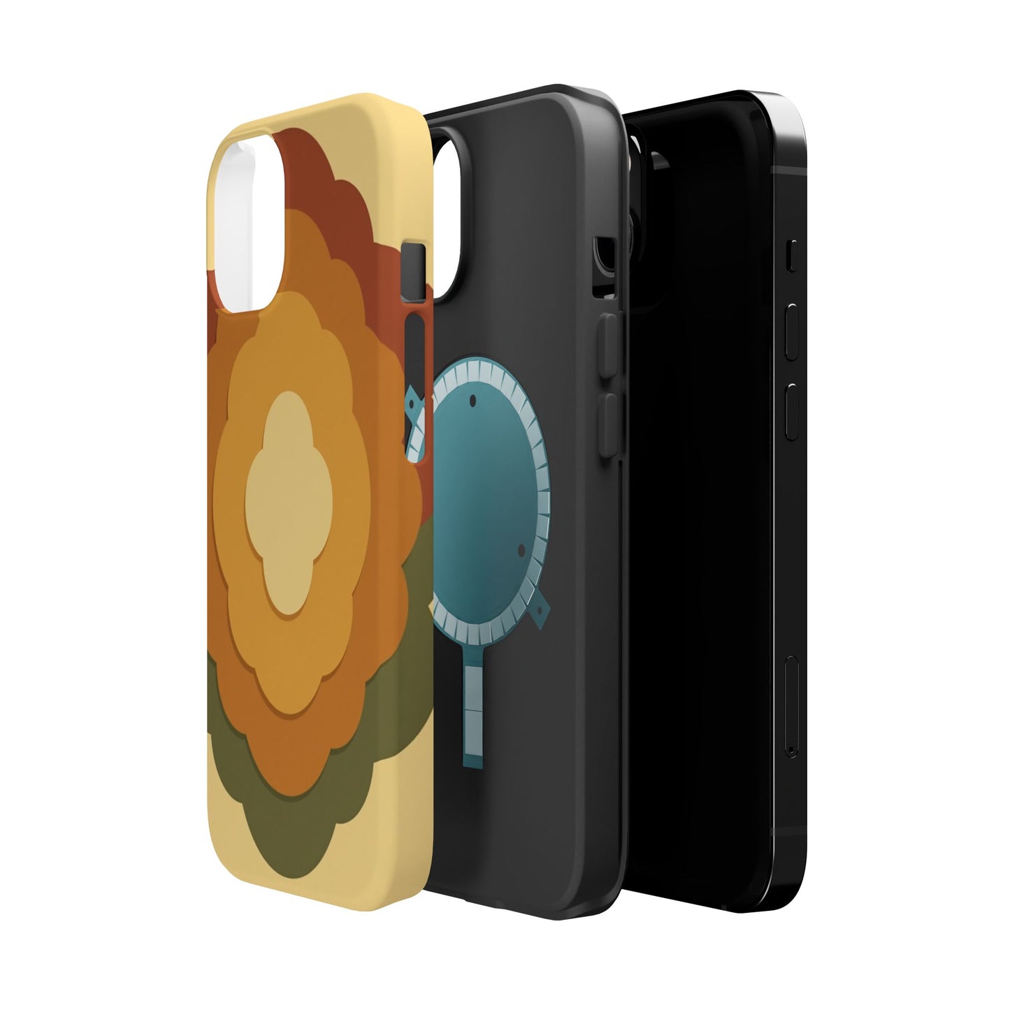 Retro Layered Bloom iPhone Case - 70s Flower Power Design, Vintage Aesthetic Gift Idea