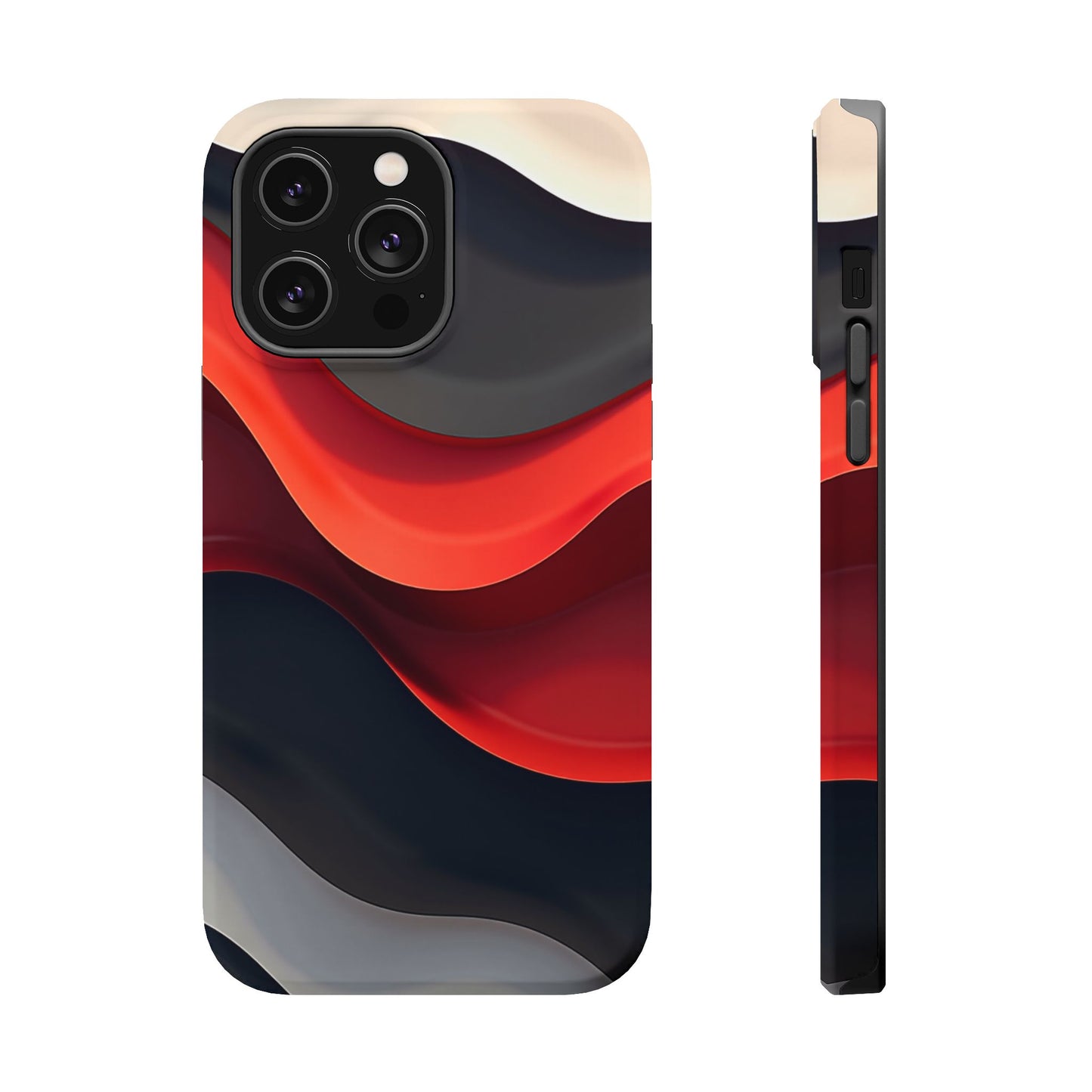 Red Wave Phone Case - Abstract Aesthetic iPhone Case | Modern Art Design | Gifts for Her | Dramatic Crimson Style