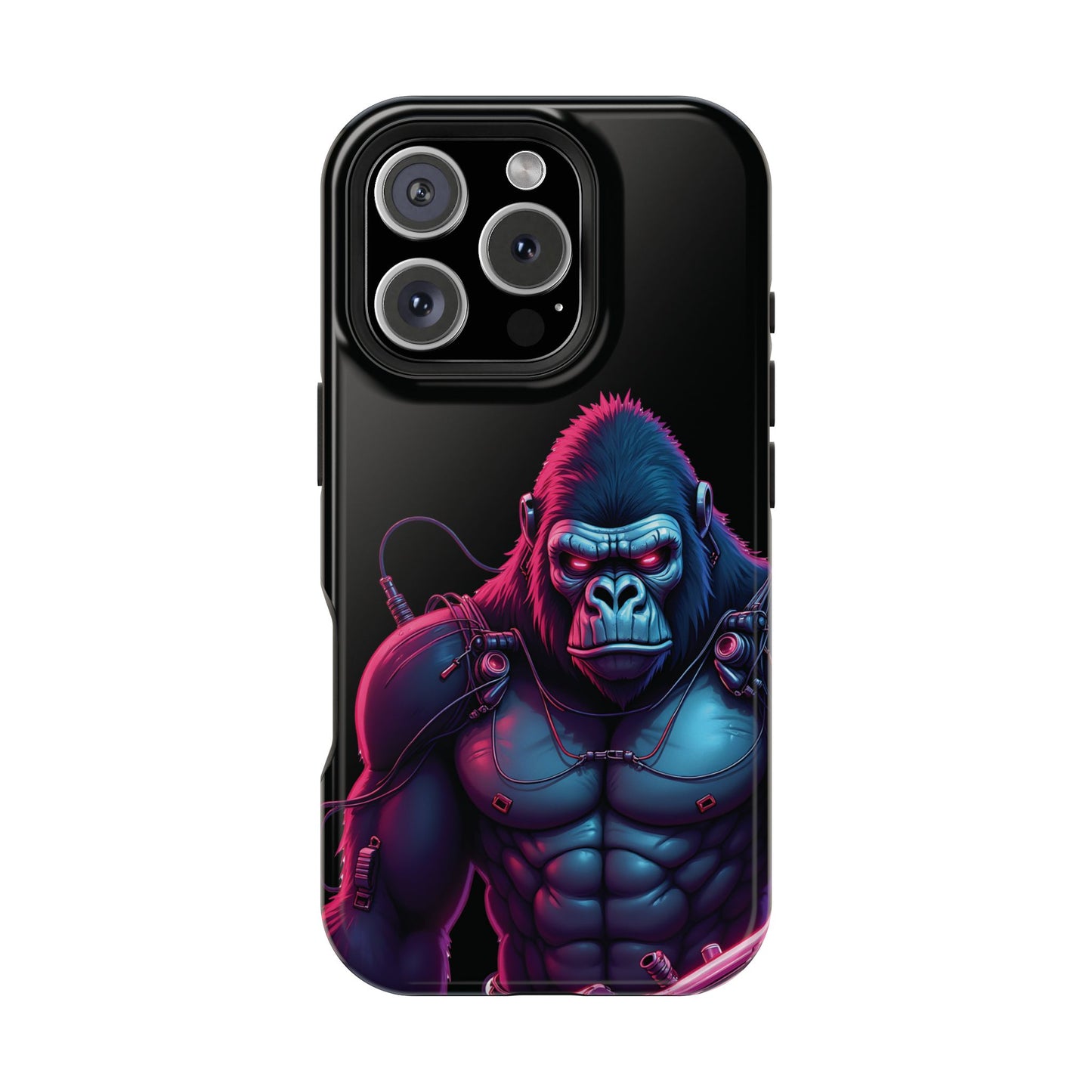 Cyber Primal Phone Case – Neon Power, Gorilla Strength