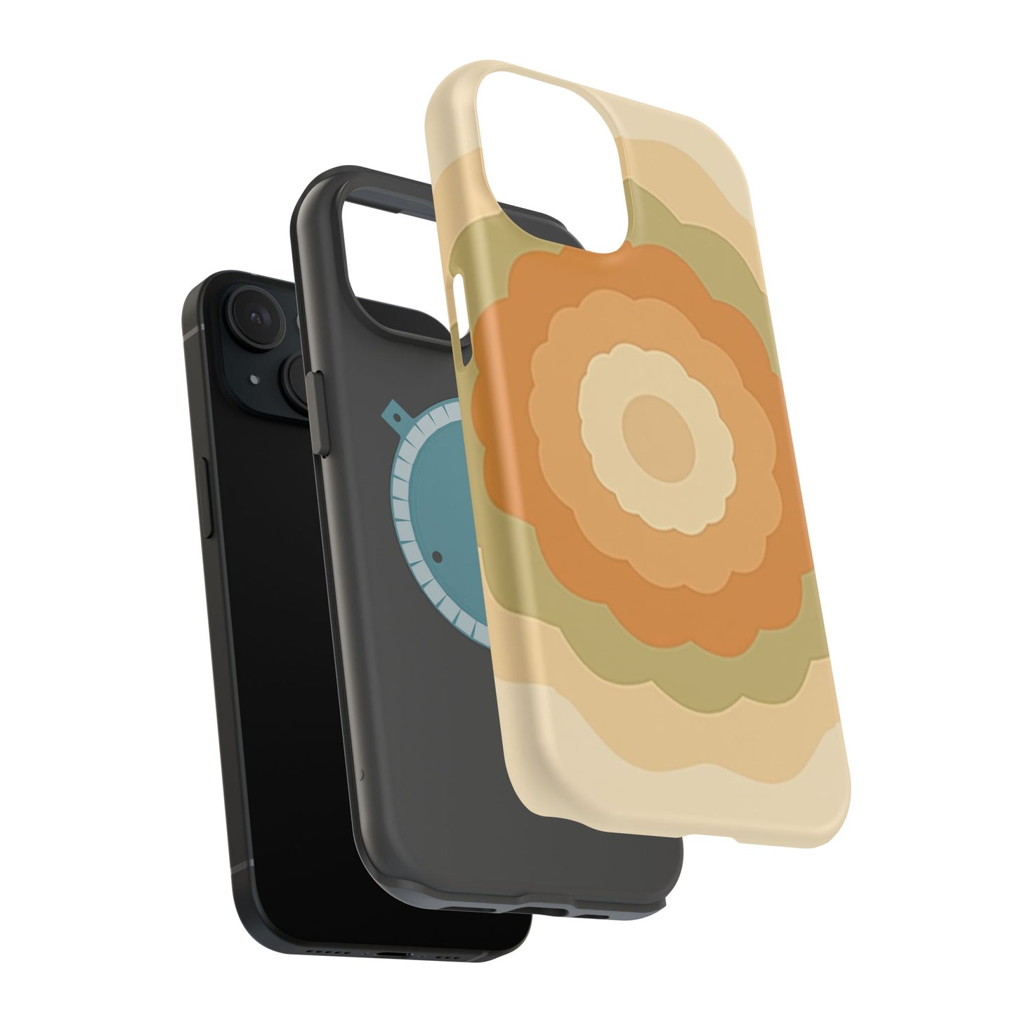 Retro Bloom iPhone Case - 70s Floral Design, Vintage Aesthetic Gift Idea