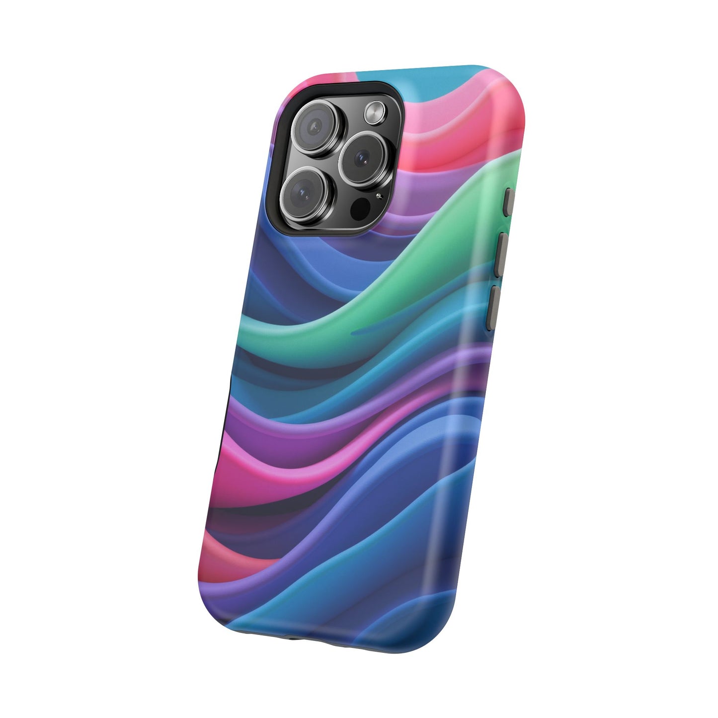 Oceanic Serenity iPhone Case - Abstract Wave Design, Calming Aesthetic Gift Idea