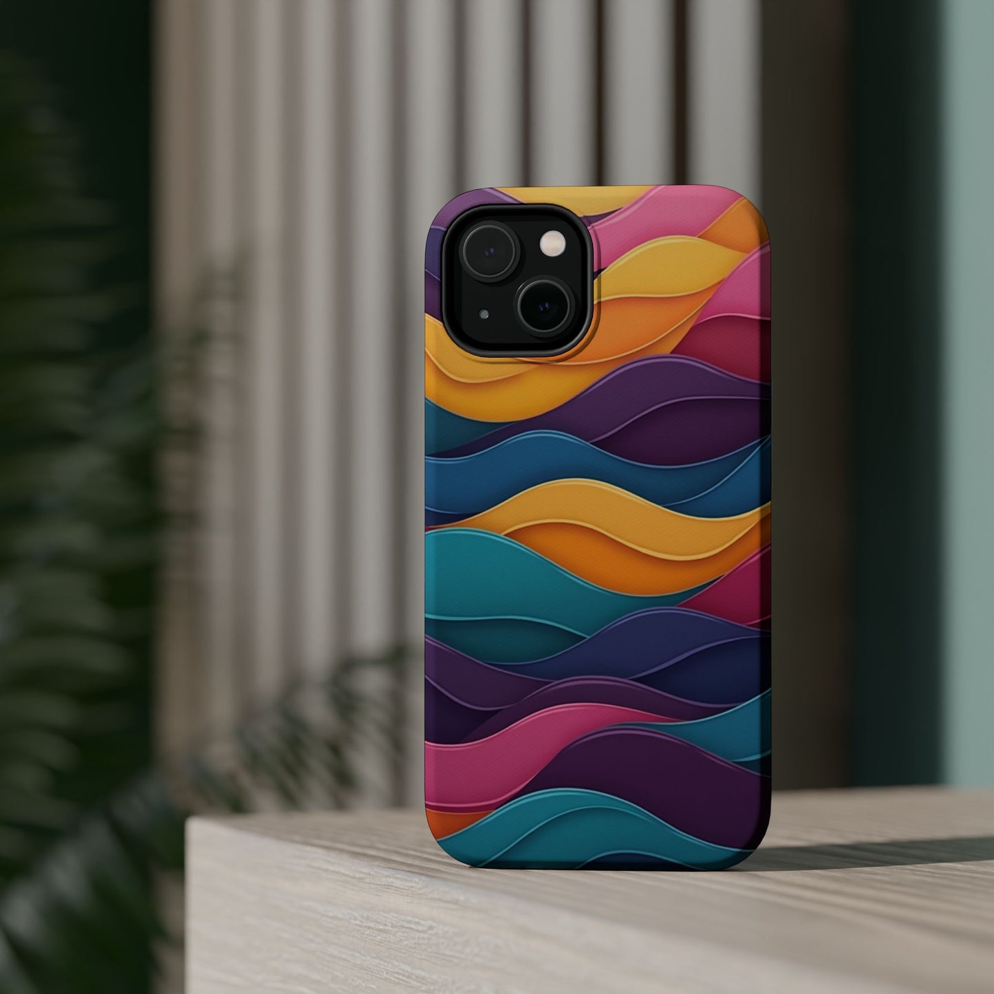 Colorful Wave Phone Case - Aesthetic iPhone Case, Bright Gift Idea, Trendy Summer Accessory