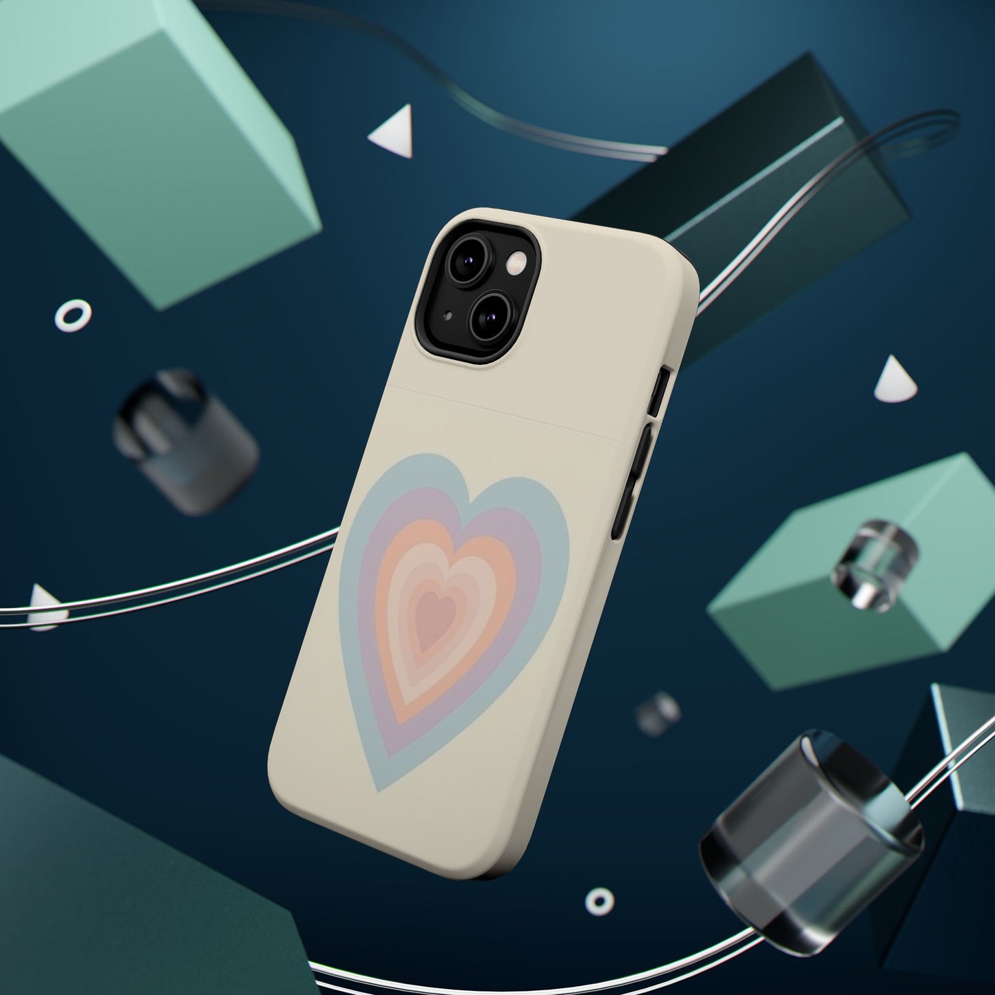 Pastel Heart iPhone Case - Retro Aesthetic Y2K Gift - Cute Phone Accessories