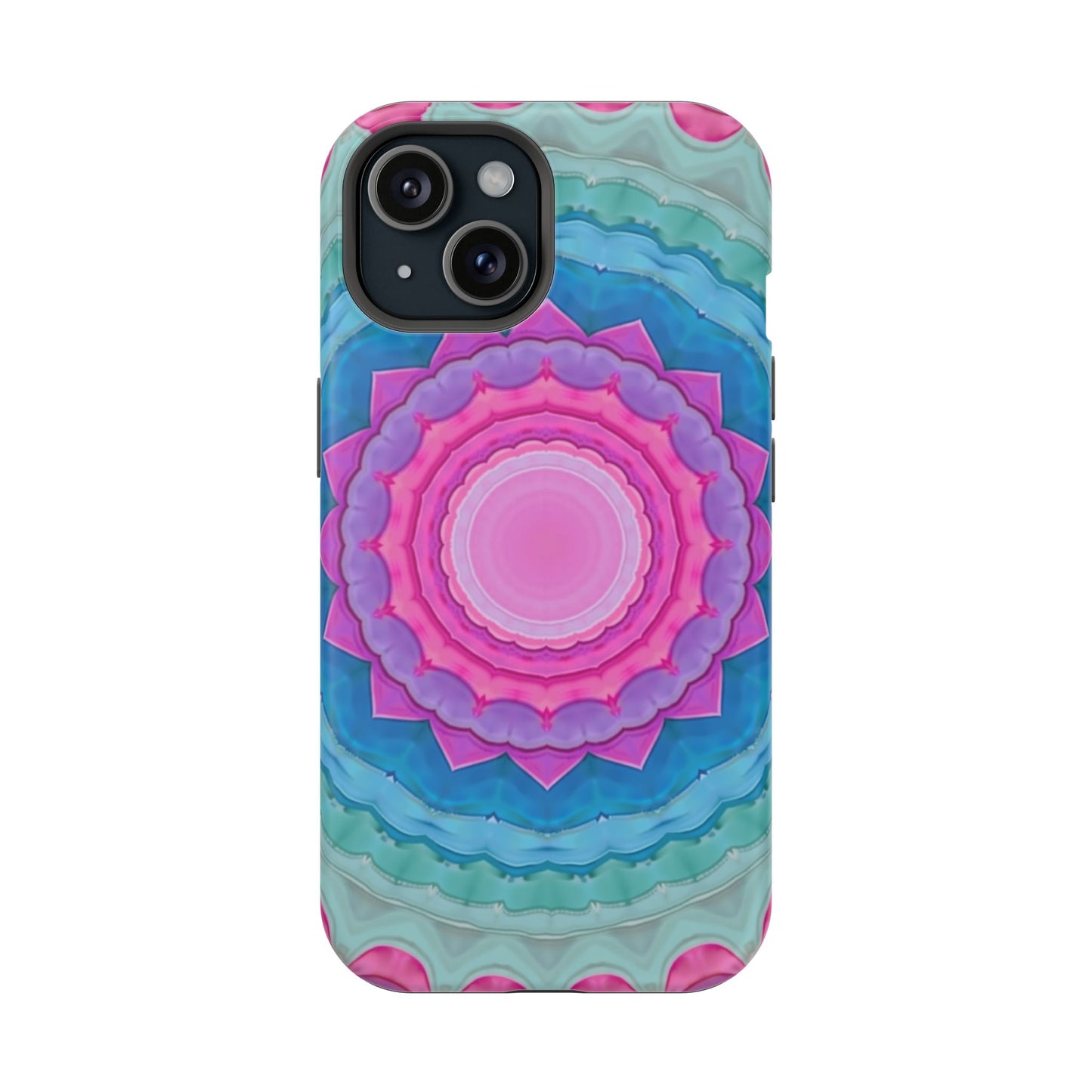Rippled Radiance iPhone Case - Abstract Pink Floral Design, Aesthetic Gift Idea