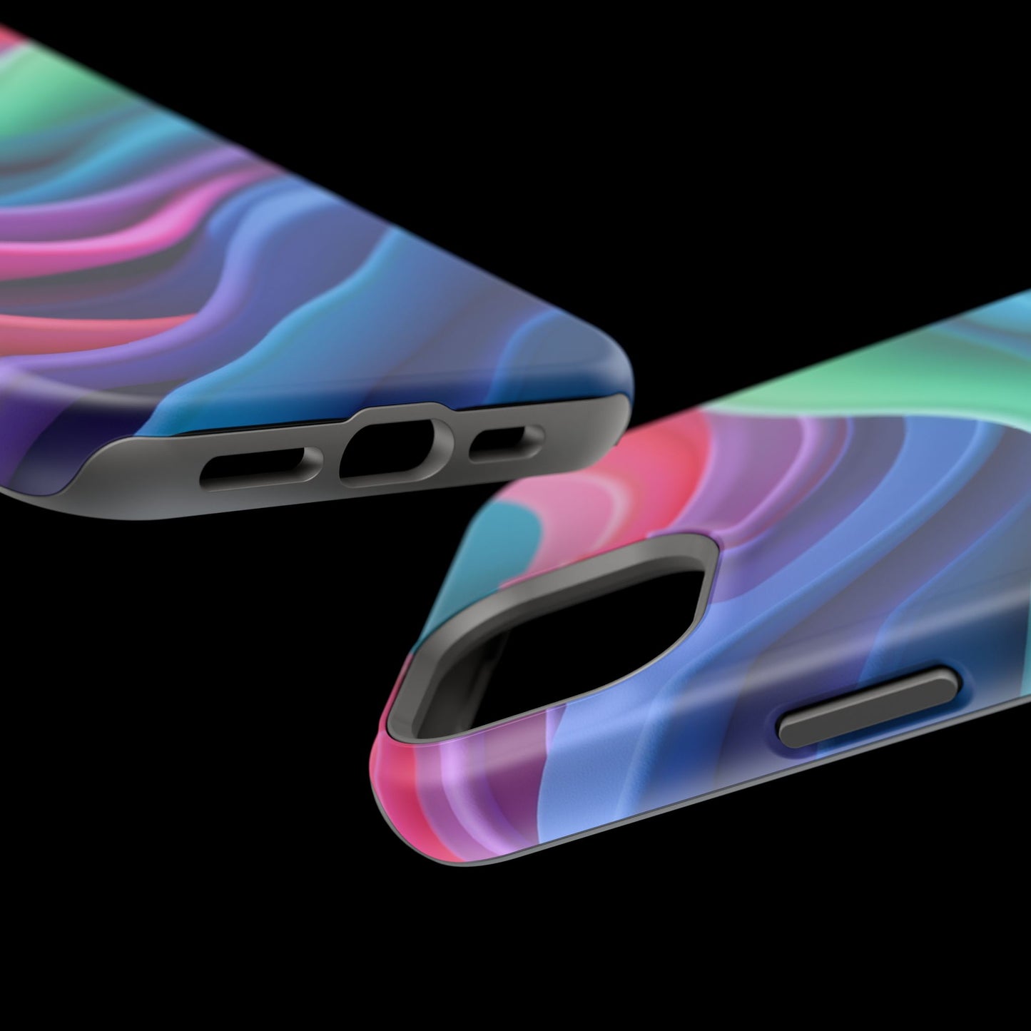 Oceanic Serenity iPhone Case - Abstract Wave Design, Calming Aesthetic Gift Idea