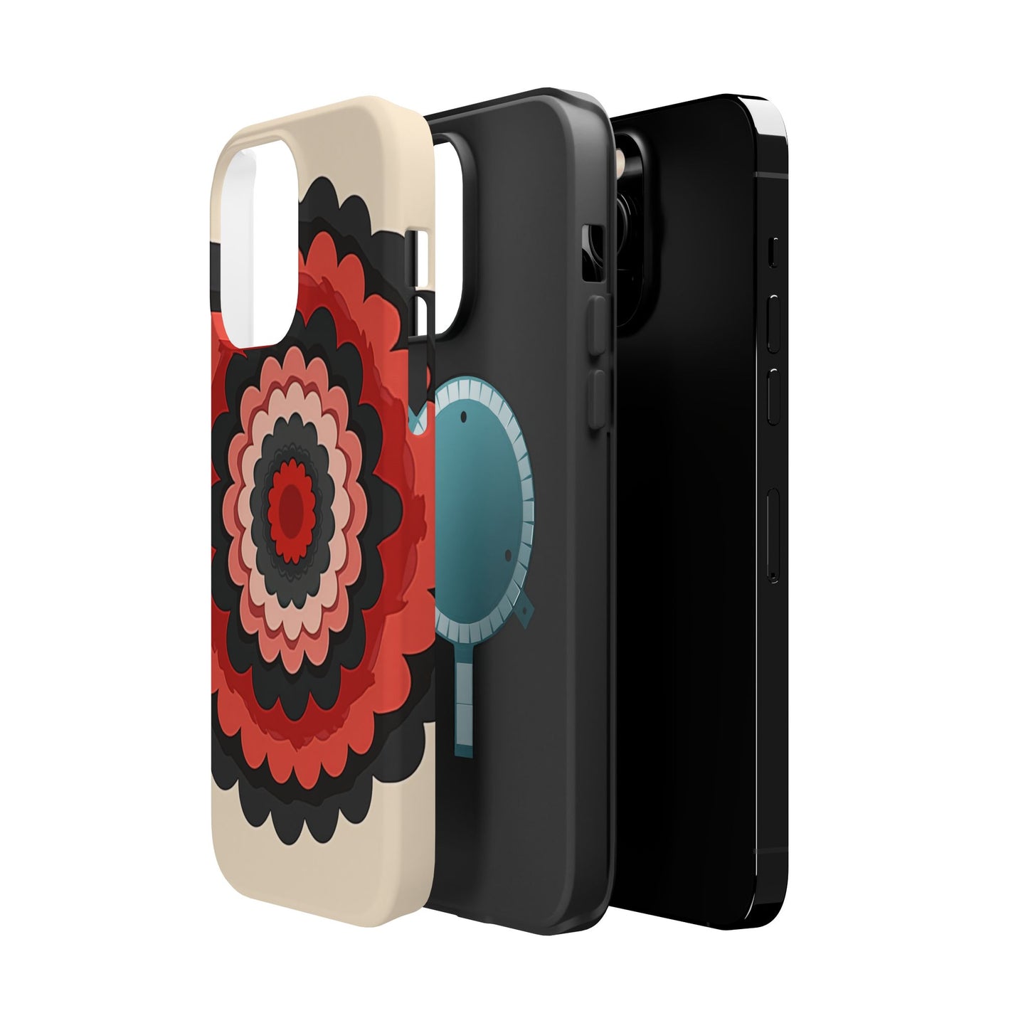 Layered Scallop Bloom iPhone Case - Retro Floral Design, Bold Aesthetic Gift Idea