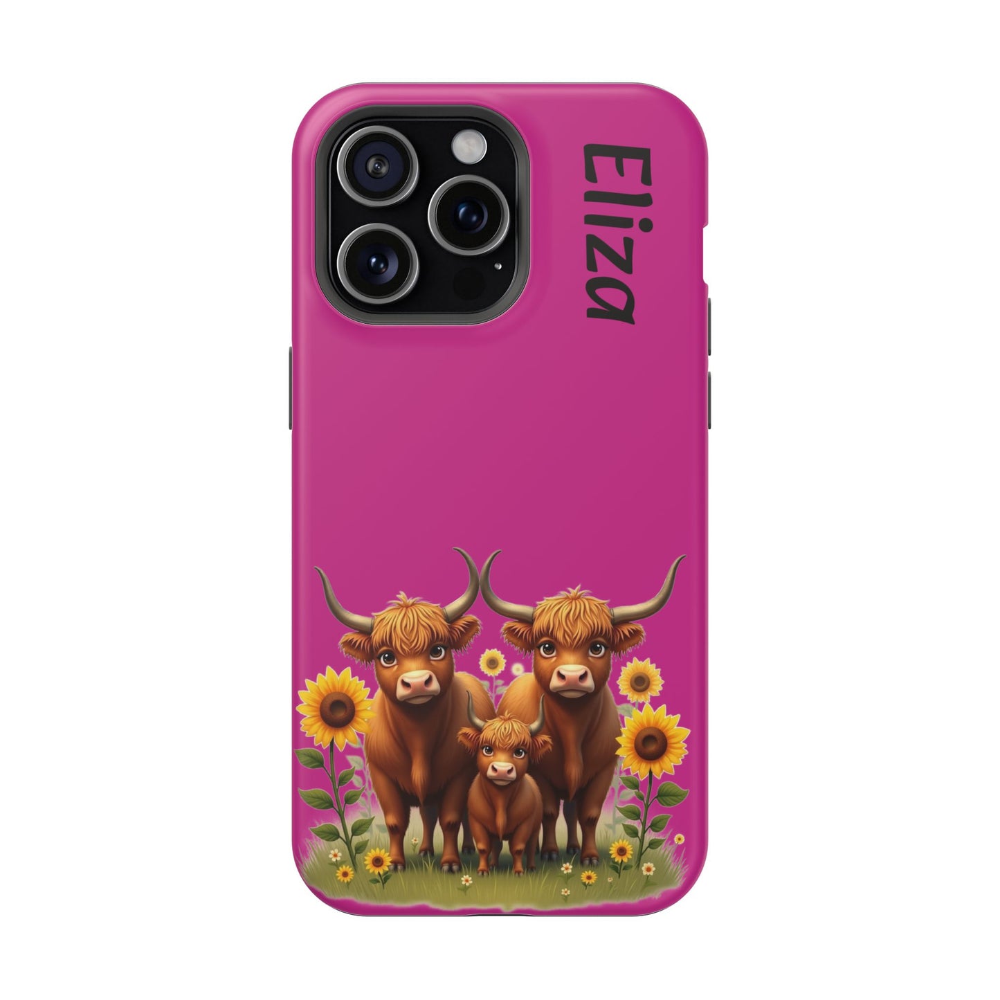 Highland Cow Phone Case - Personalized Custom Name | Cute Farm Animal Gift | iPhone Cases for Women & Girls