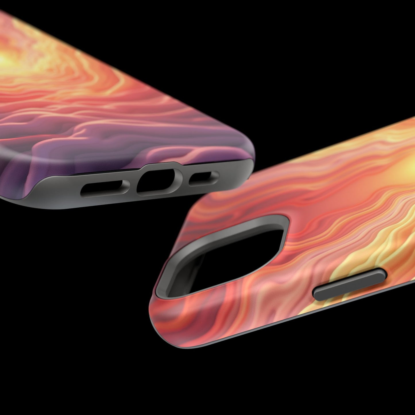 Golden Glow iPhone Case - Sunset Landscape Design, Aesthetic Gift Idea