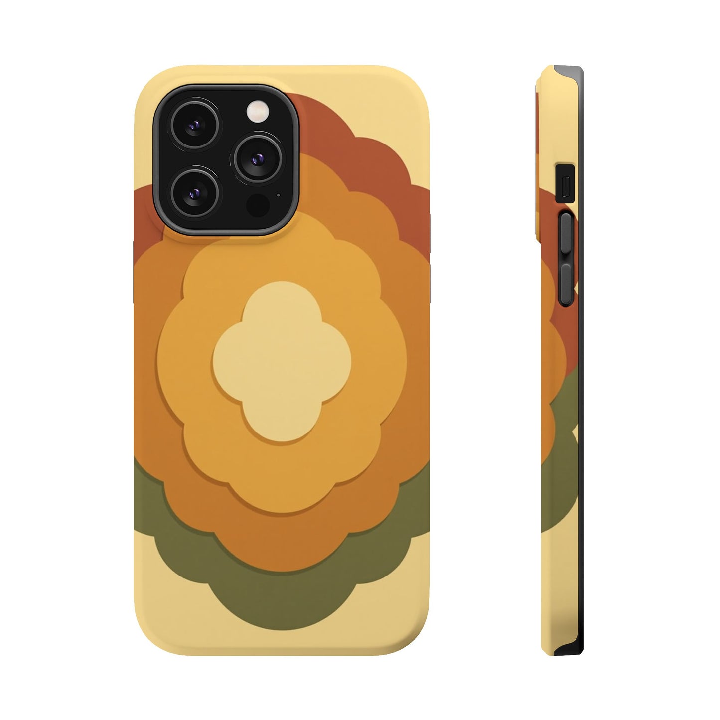 Retro Layered Bloom iPhone Case - 70s Flower Power Design, Vintage Aesthetic Gift Idea
