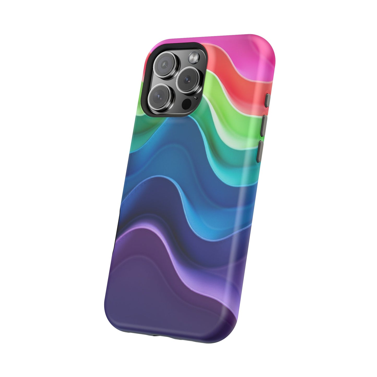 Rainbow Wave Phone Case - Aesthetic Ocean Design | iPhone 14-17 Cases | Nature Gifts for Her, Colorful Trendy Accessory