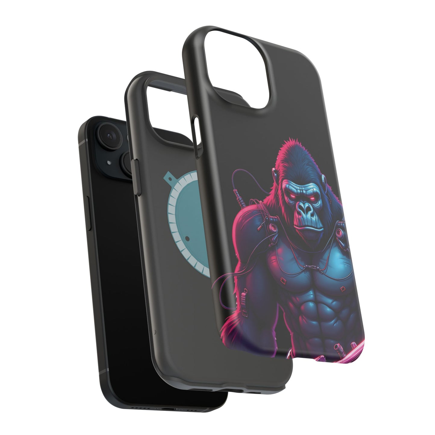 Cyber Primal Phone Case – Neon Power, Gorilla Strength