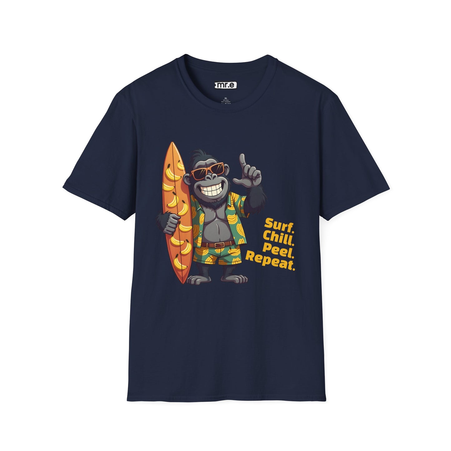 Surf. Chill. Peel. Repeat. β Funny Tropical Gorilla T-Shirt