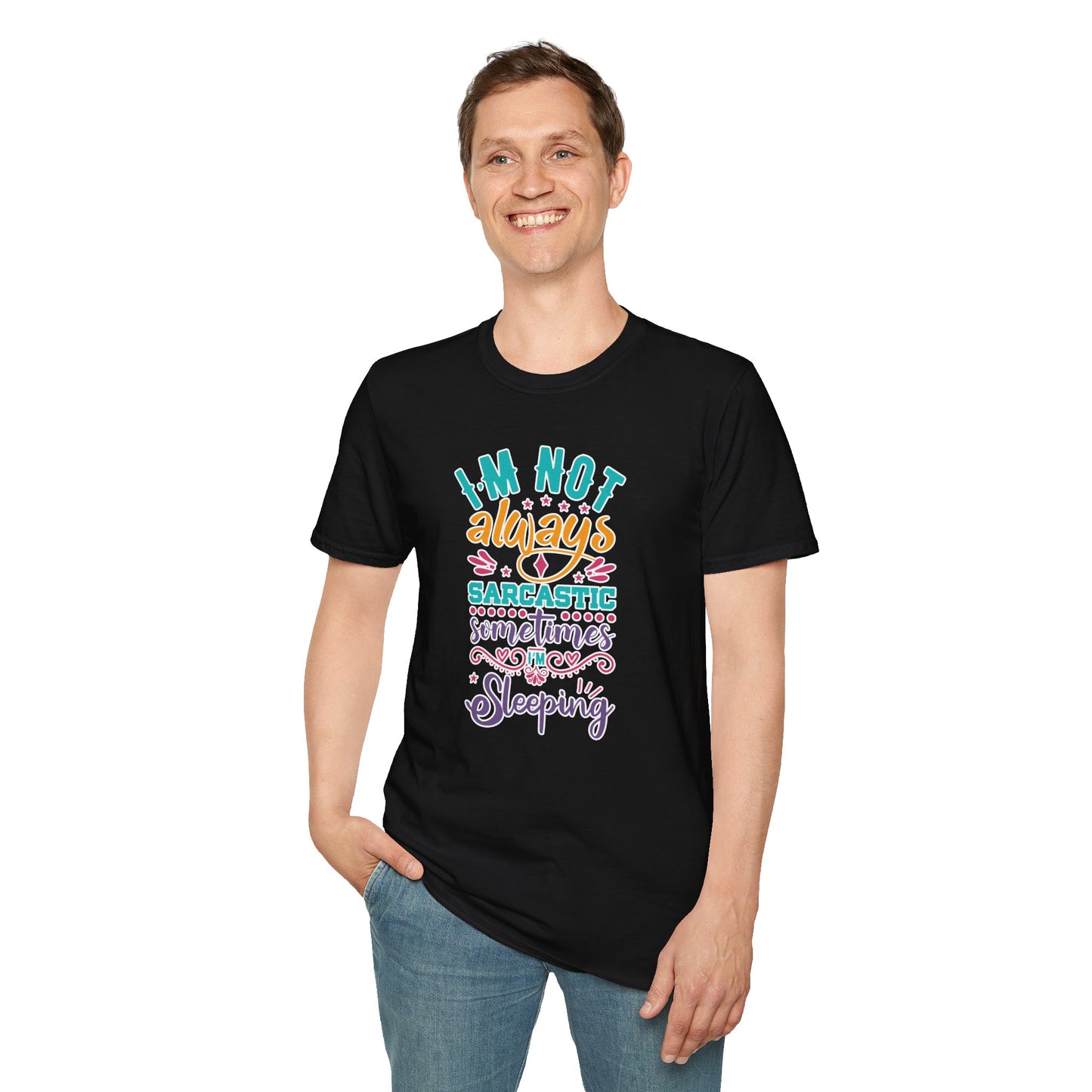 Funny Sarcastic Shirt - Sleepy Tee, Witty Graphic T-Shirt, Gift for Sarcastic People, Black Aesthetic Clothing